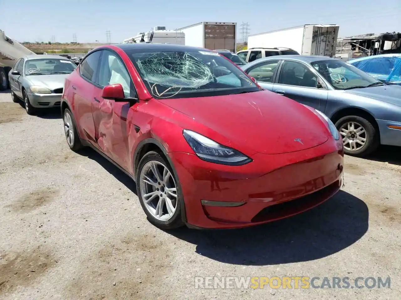 1 Photograph of a damaged car 5YJYGDEE8MF141903 TESLA MODEL Y 2021