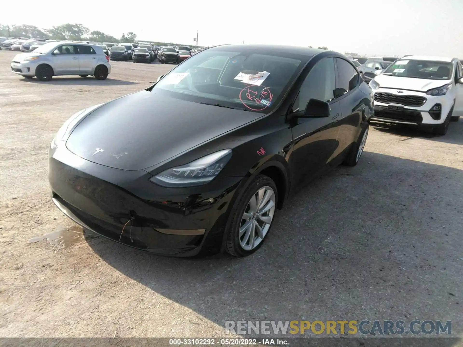 2 Photograph of a damaged car 5YJYGDEE8MF142050 TESLA MODEL Y 2021