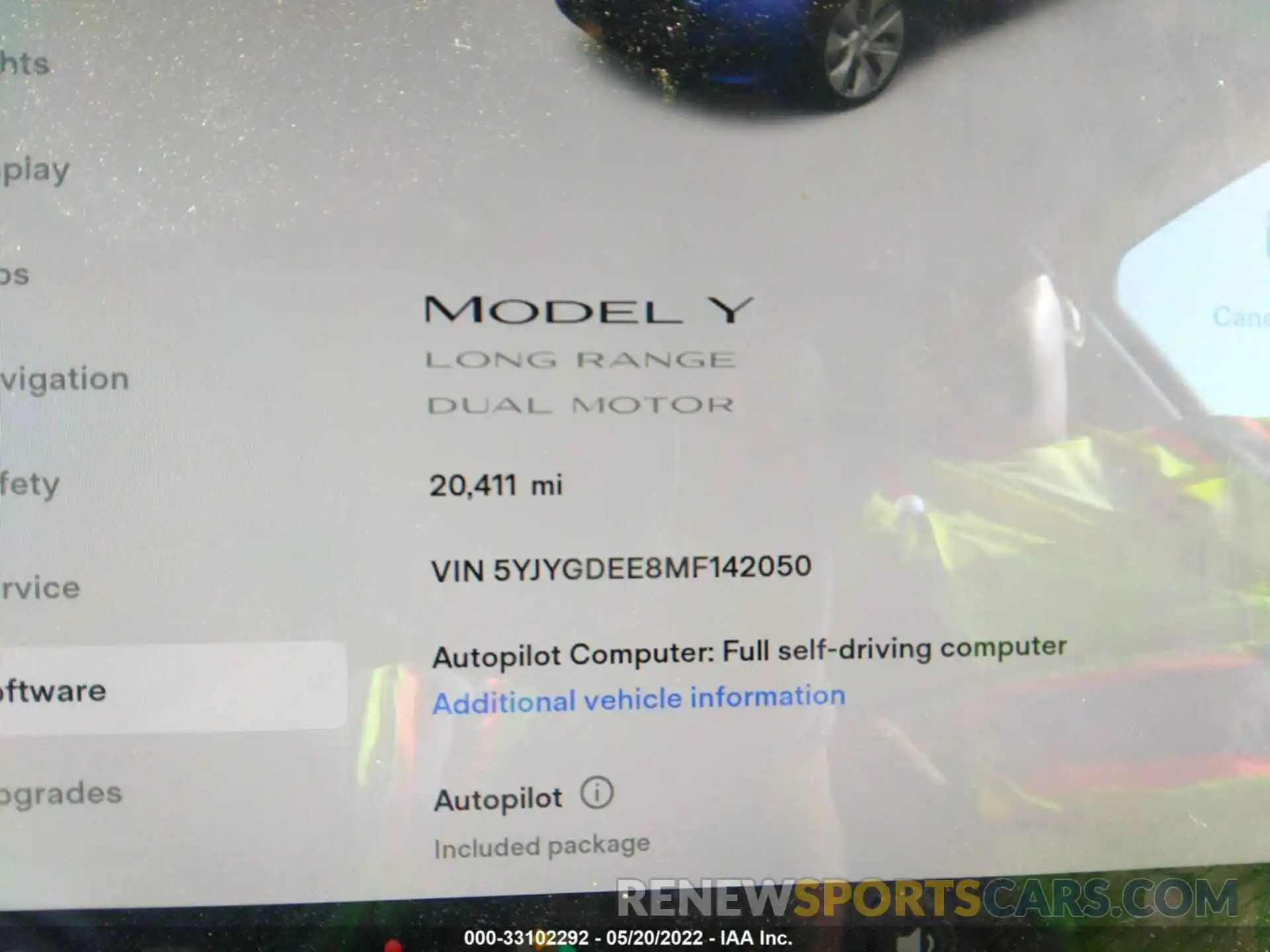 7 Photograph of a damaged car 5YJYGDEE8MF142050 TESLA MODEL Y 2021