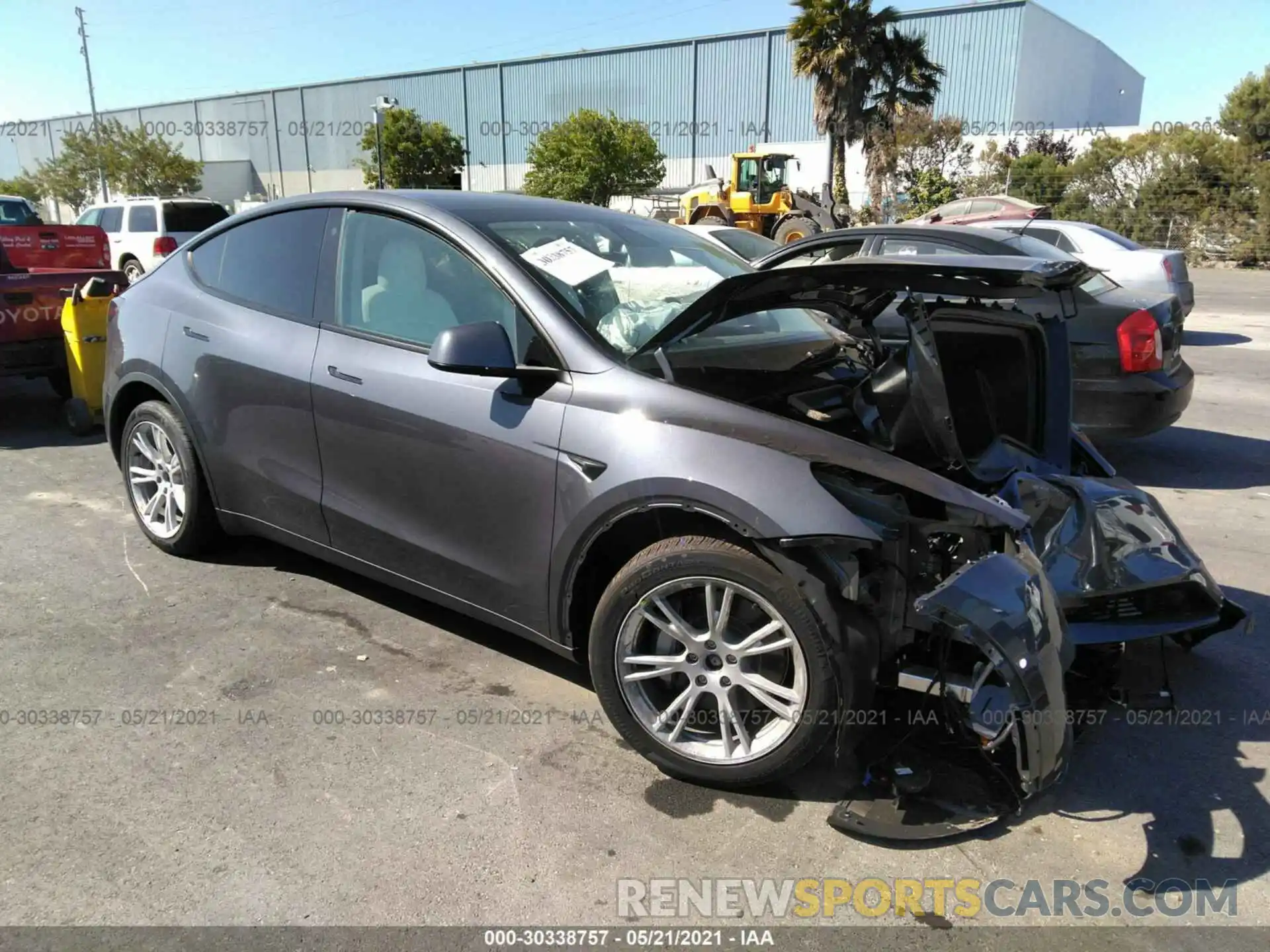 1 Photograph of a damaged car 5YJYGDEE8MF158457 TESLA MODEL Y 2021