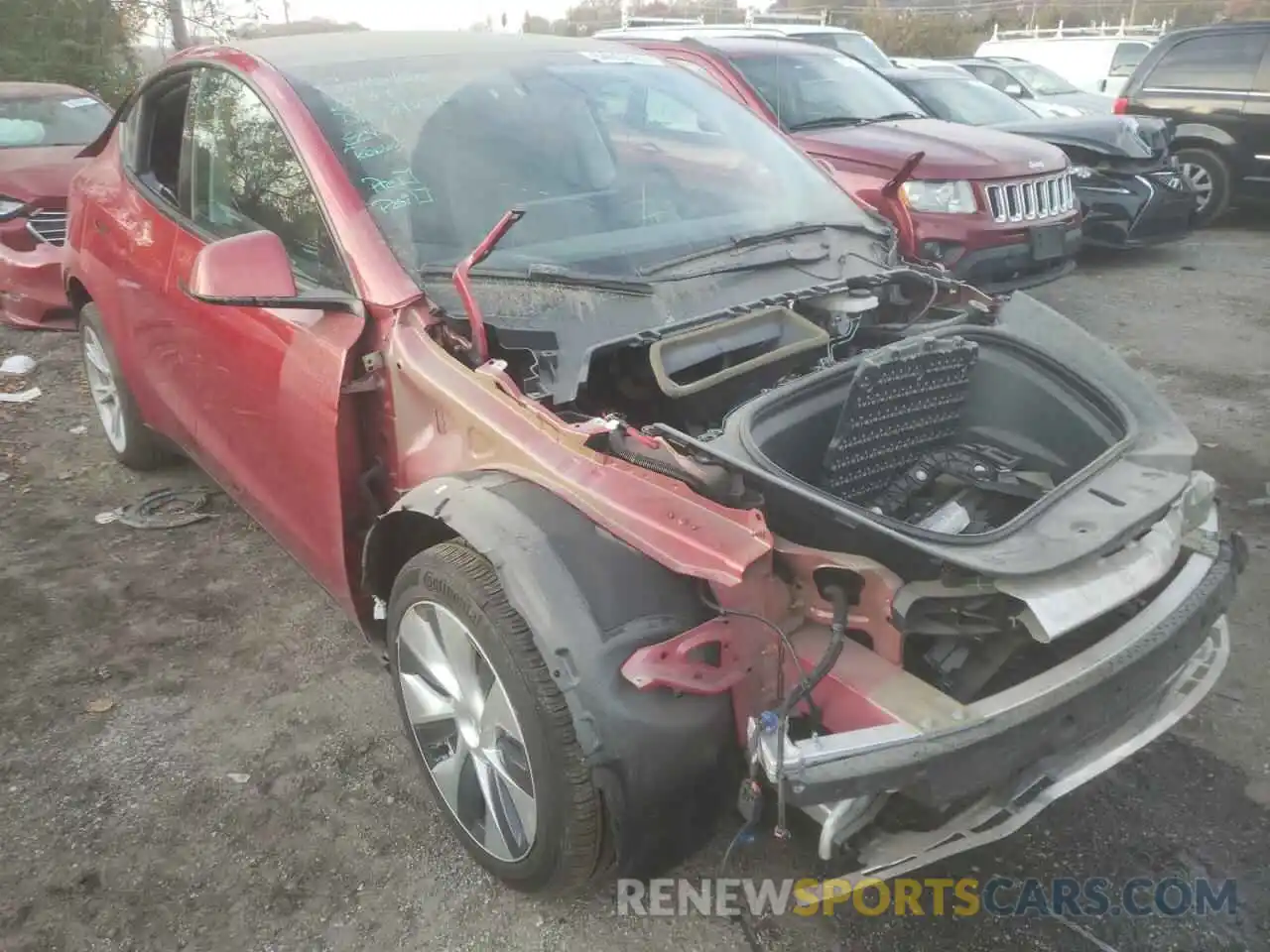 1 Photograph of a damaged car 5YJYGDEE8MF185108 TESLA MODEL Y 2021