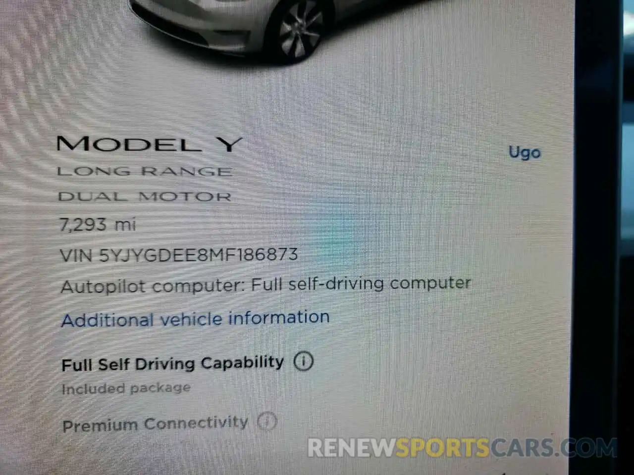 8 Фотография поврежденного автомобиля 5YJYGDEE8MF186873 TESLA MODEL Y 2021