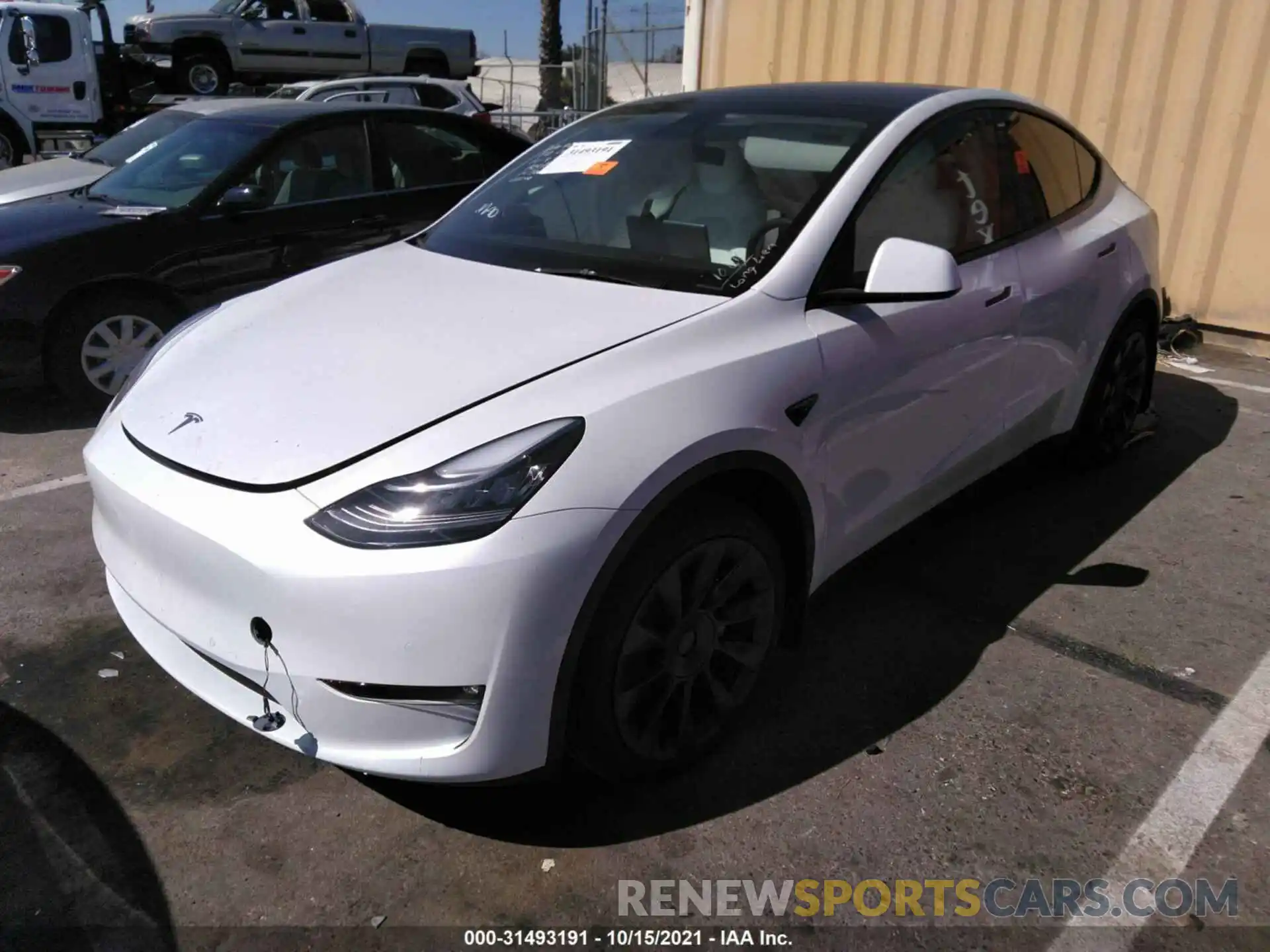 2 Photograph of a damaged car 5YJYGDEE8MF189255 TESLA MODEL Y 2021