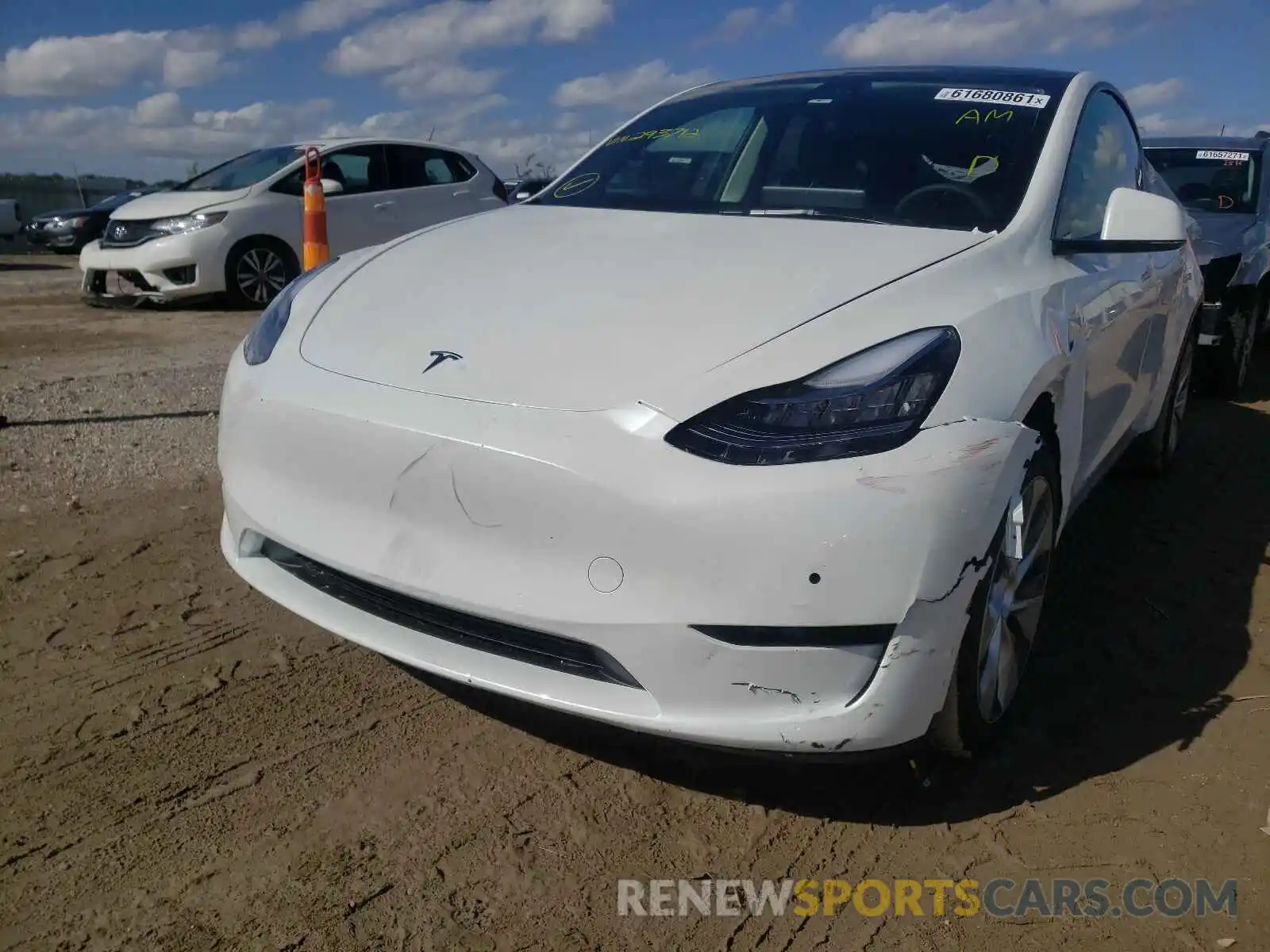 2 Photograph of a damaged car 5YJYGDEE8MF193712 TESLA MODEL Y 2021