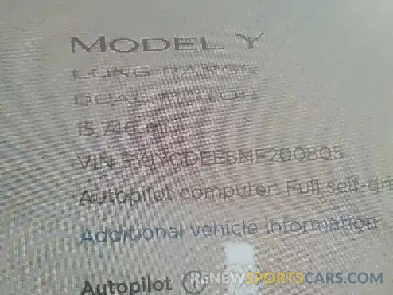 8 Фотография поврежденного автомобиля 5YJYGDEE8MF200805 TESLA MODEL Y 2021