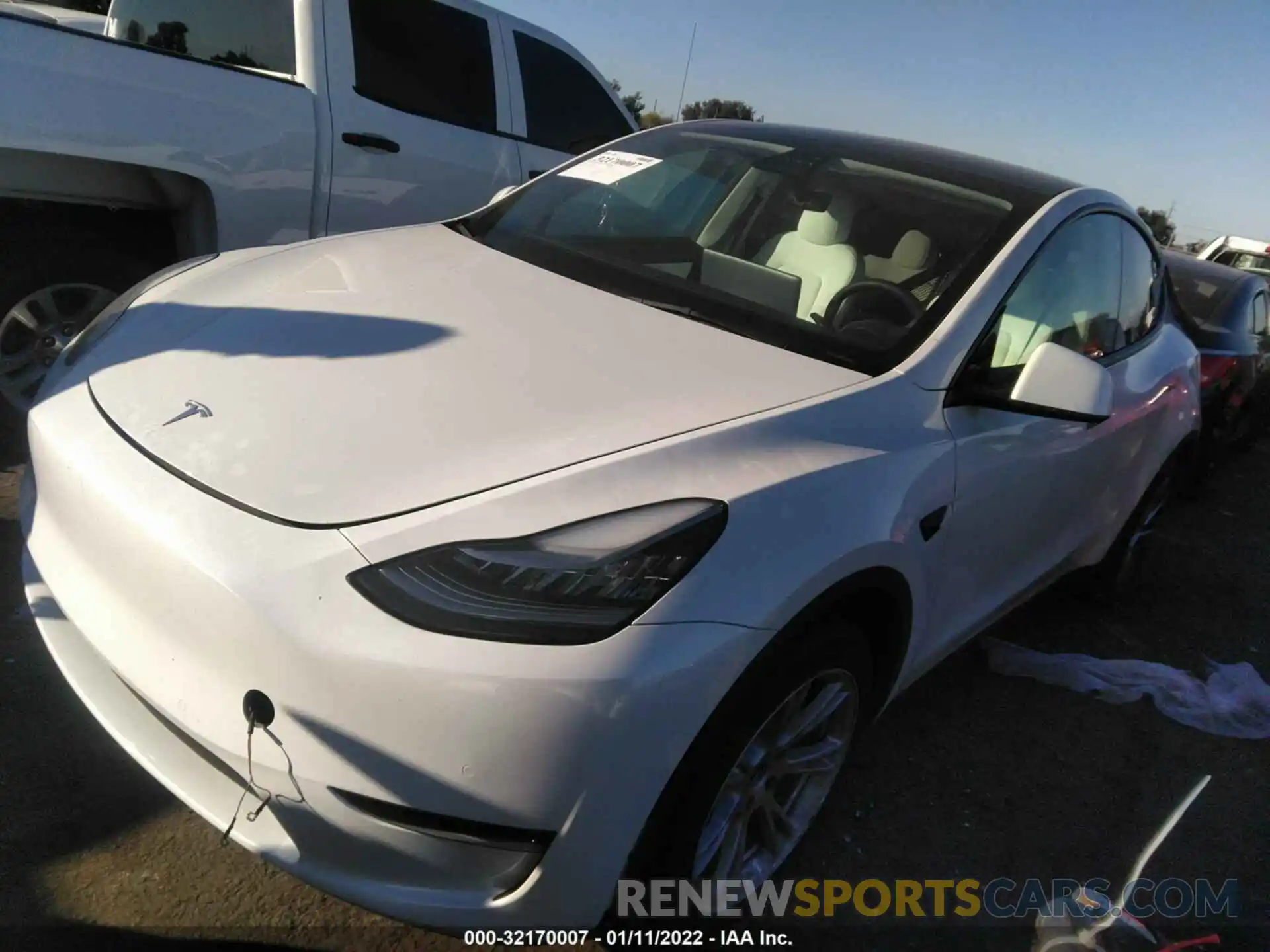 2 Photograph of a damaged car 5YJYGDEE8MF201436 TESLA MODEL Y 2021