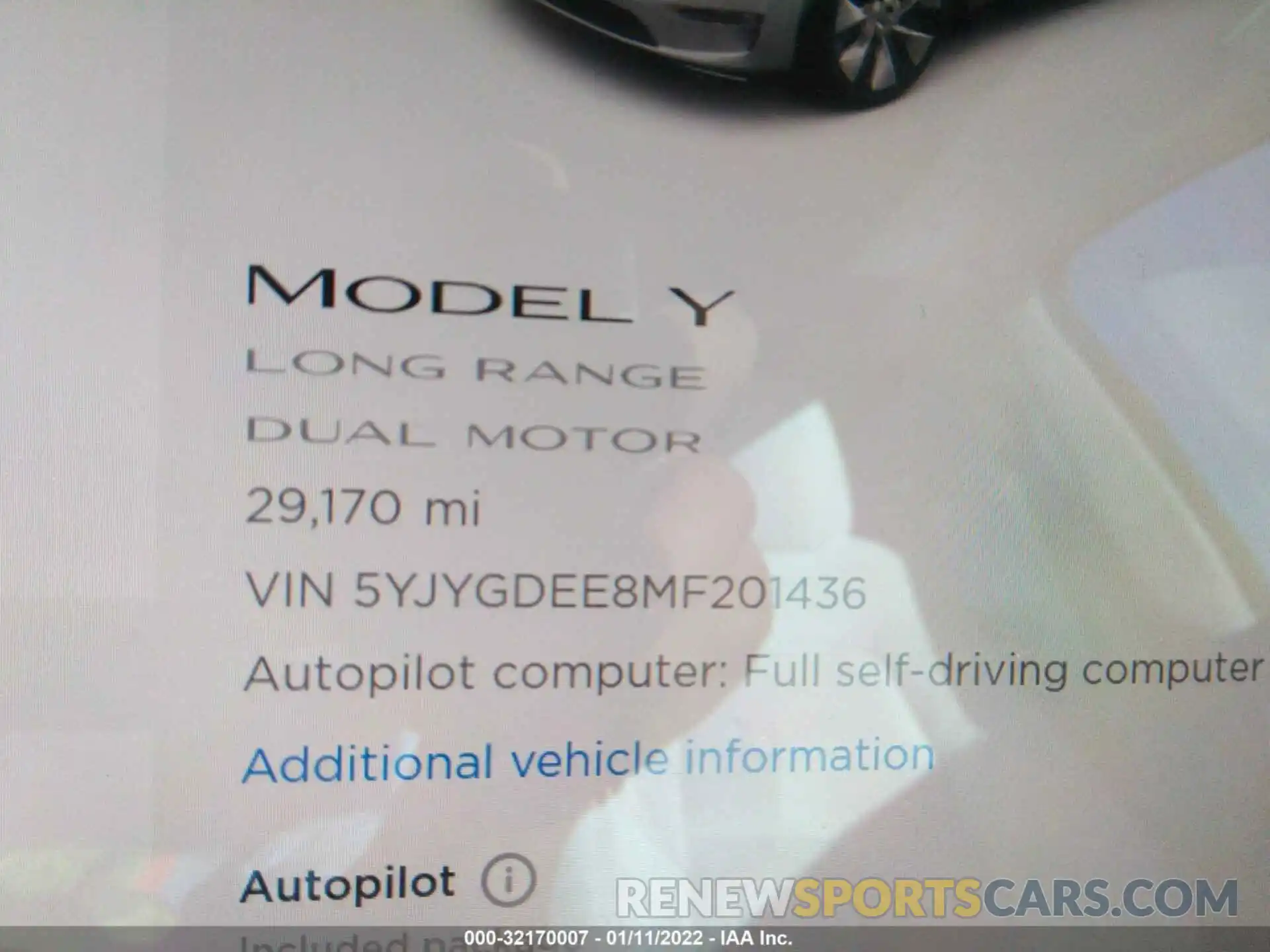 7 Фотография поврежденного автомобиля 5YJYGDEE8MF201436 TESLA MODEL Y 2021