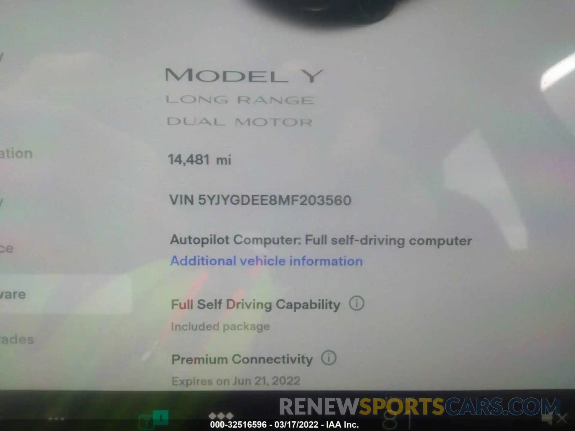 7 Фотография поврежденного автомобиля 5YJYGDEE8MF203560 TESLA MODEL Y 2021