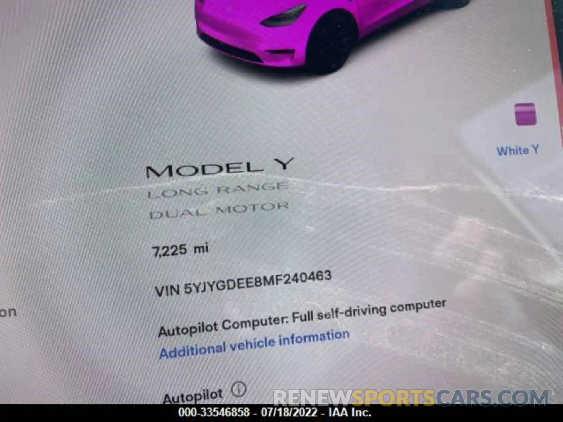 7 Photograph of a damaged car 5YJYGDEE8MF240463 TESLA MODEL Y 2021