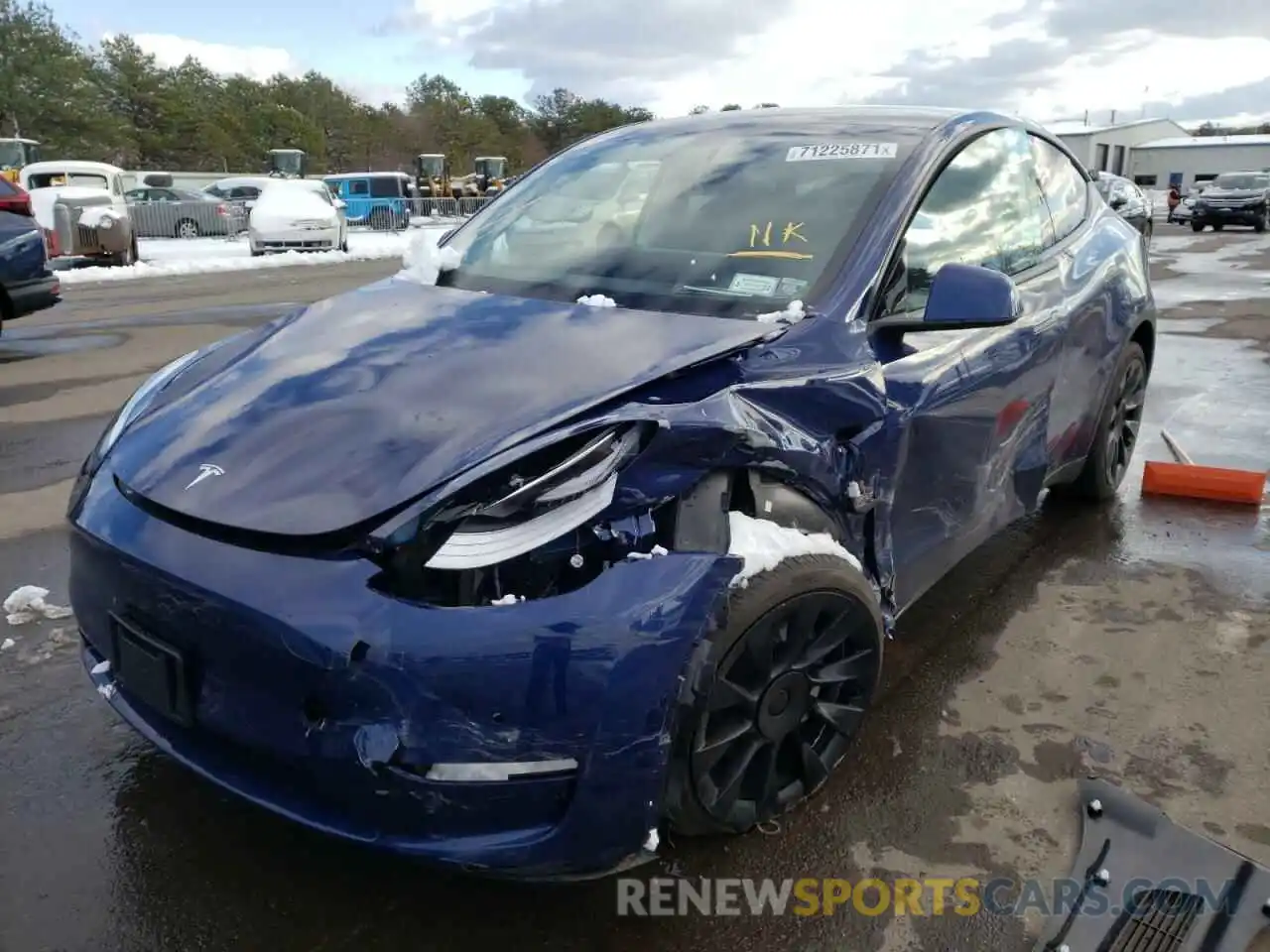 2 Photograph of a damaged car 5YJYGDEE8MF250961 TESLA MODEL Y 2021