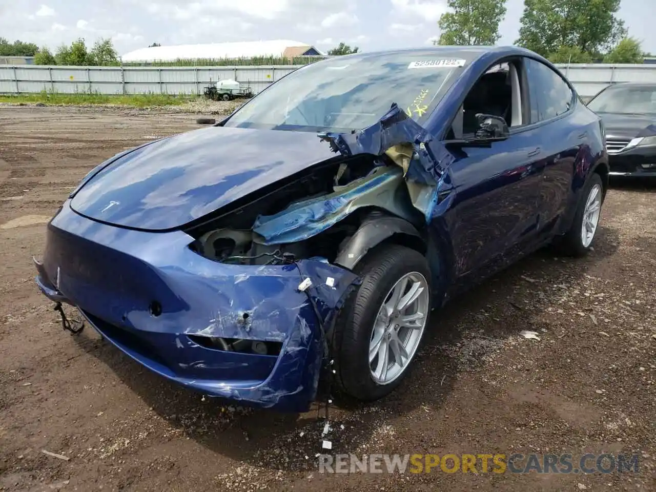 2 Photograph of a damaged car 5YJYGDEE8MF257666 TESLA MODEL Y 2021