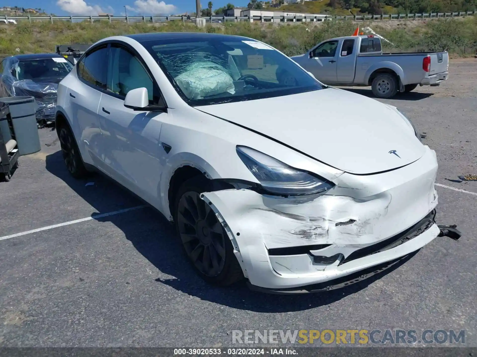 1 Photograph of a damaged car 5YJYGDEE8MF257926 TESLA MODEL Y 2021