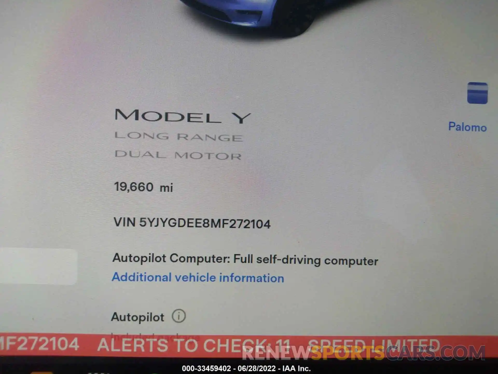 7 Photograph of a damaged car 5YJYGDEE8MF272104 TESLA MODEL Y 2021