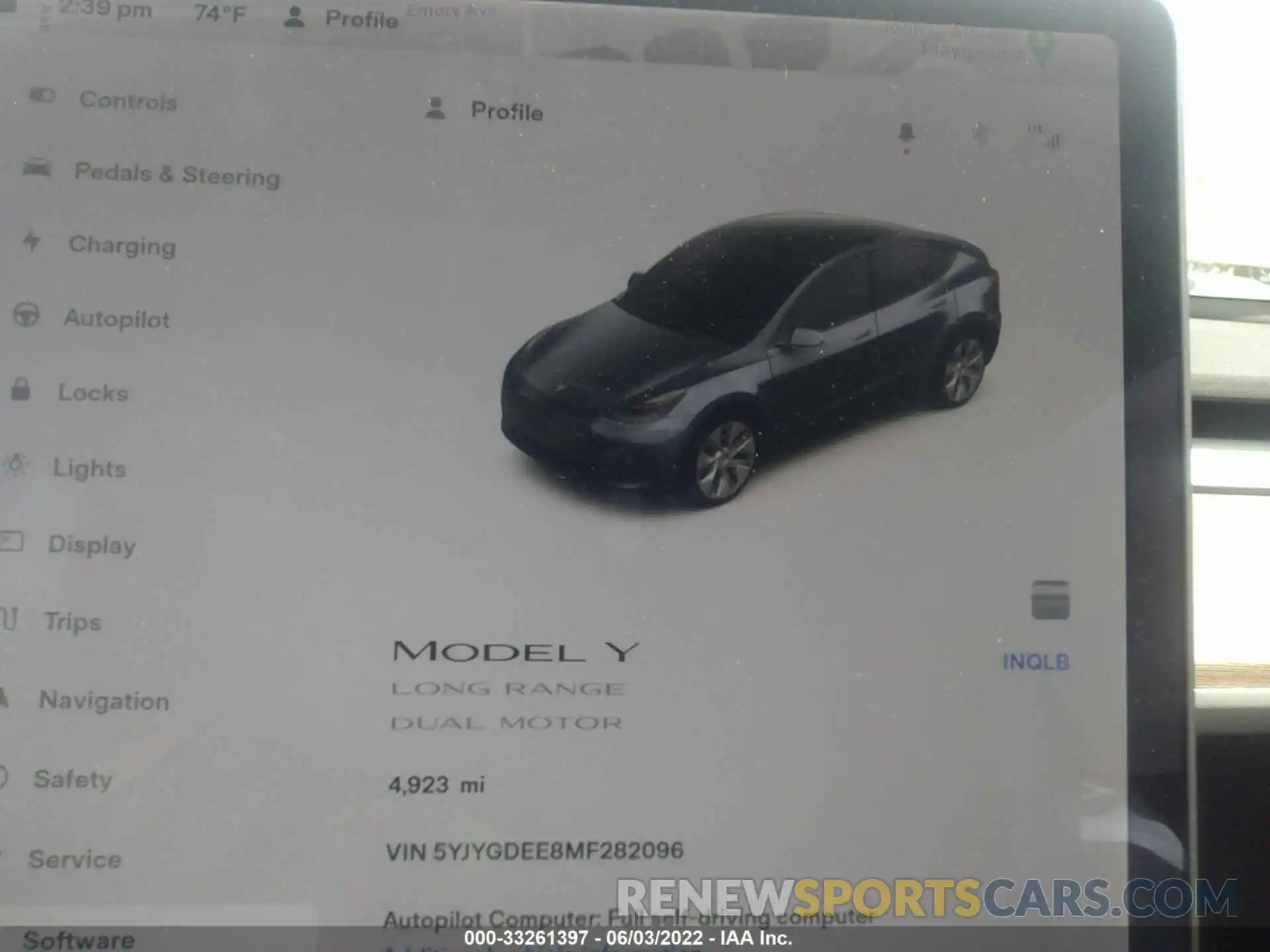 9 Photograph of a damaged car 5YJYGDEE8MF282096 TESLA MODEL Y 2021