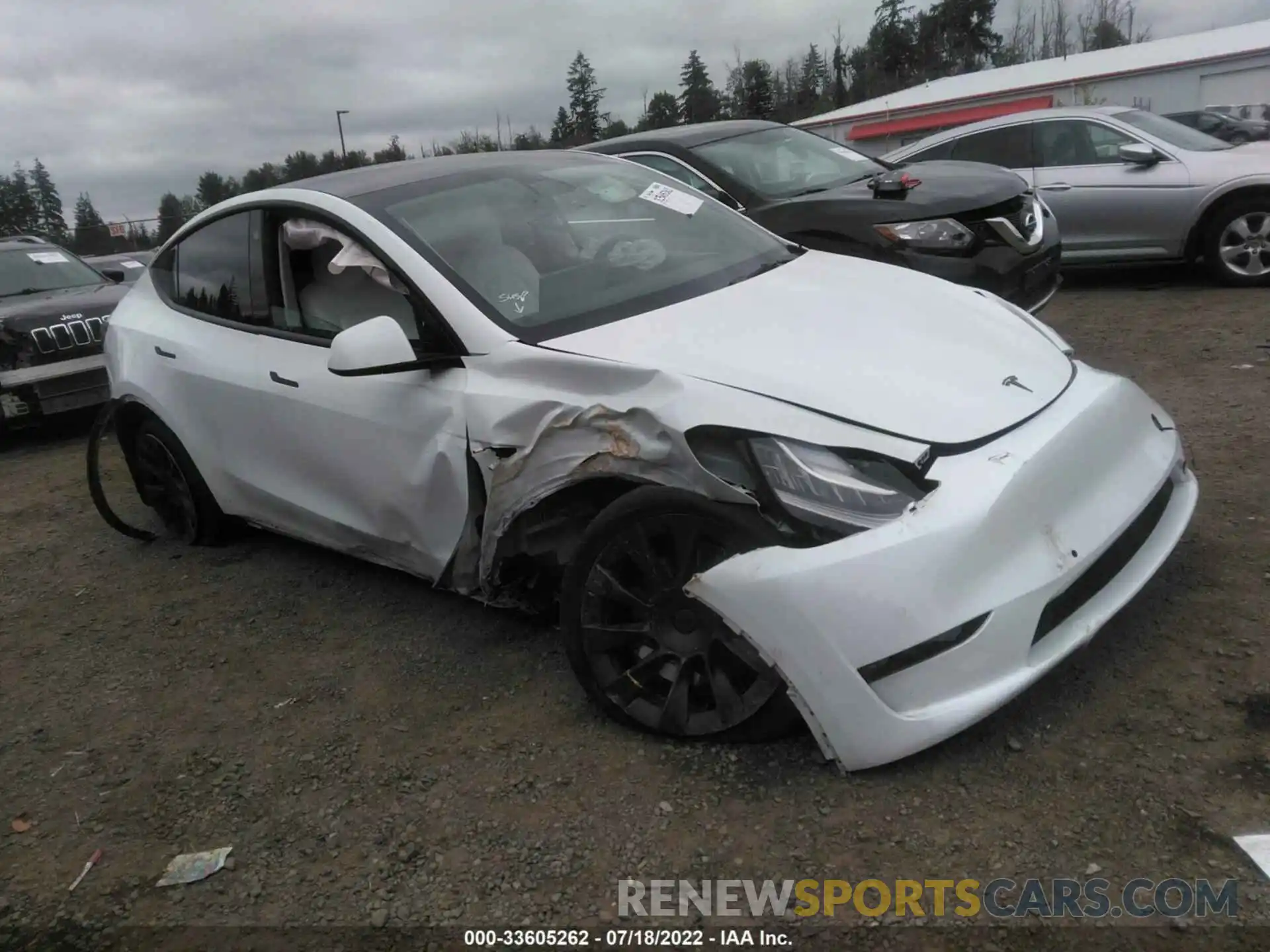 1 Photograph of a damaged car 5YJYGDEE8MF293356 TESLA MODEL Y 2021