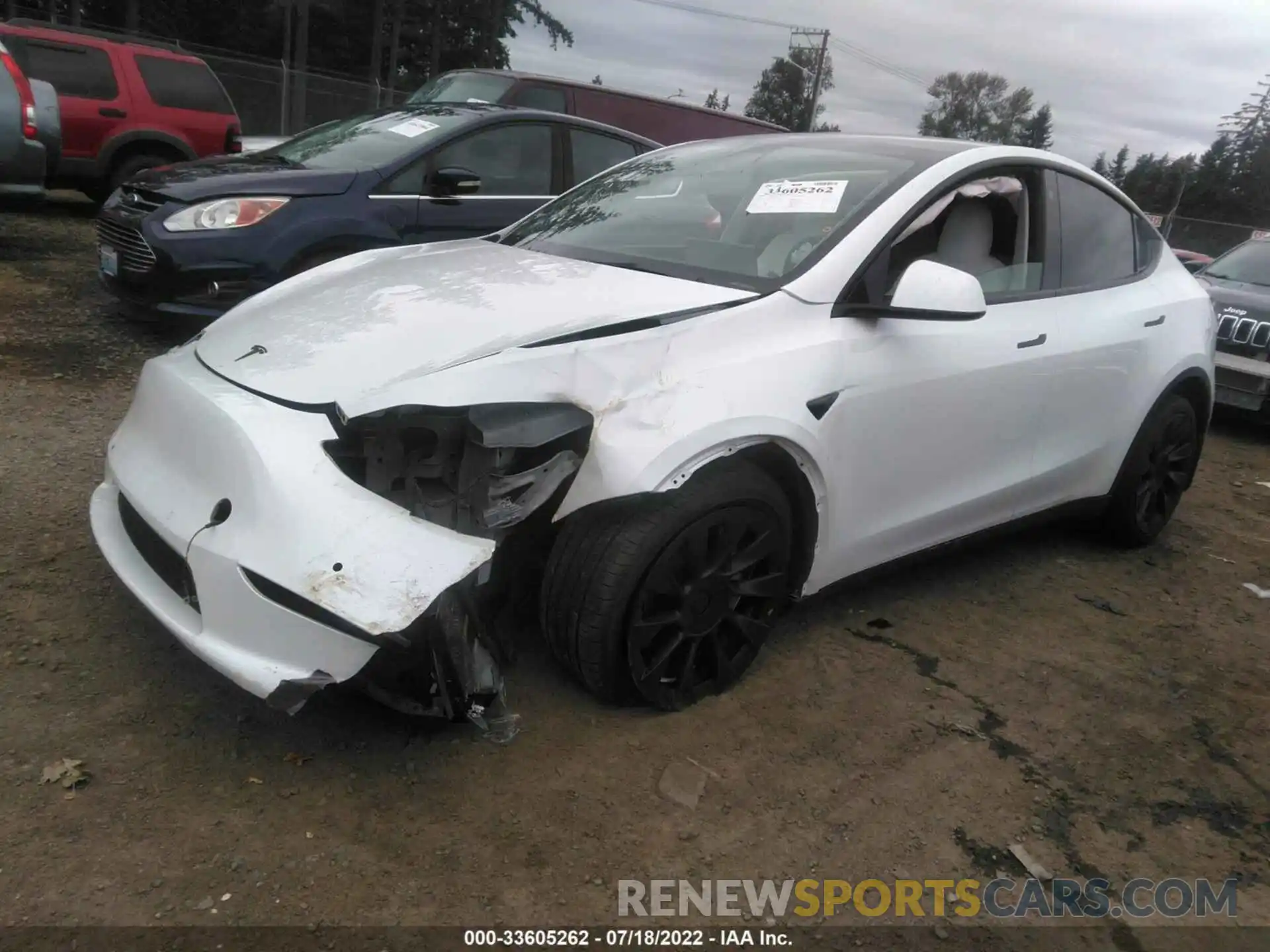 2 Photograph of a damaged car 5YJYGDEE8MF293356 TESLA MODEL Y 2021