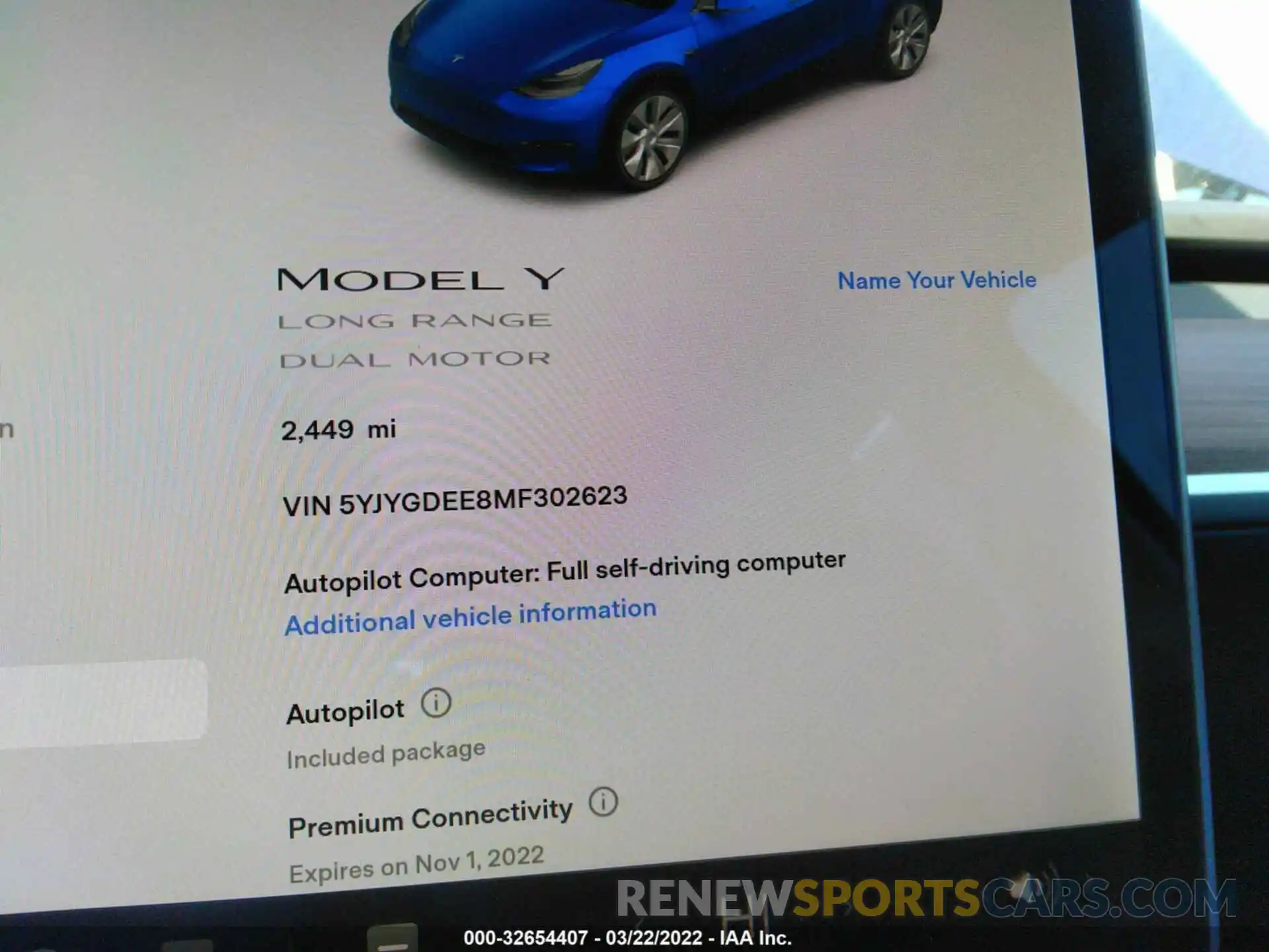 7 Фотография поврежденного автомобиля 5YJYGDEE8MF302623 TESLA MODEL Y 2021