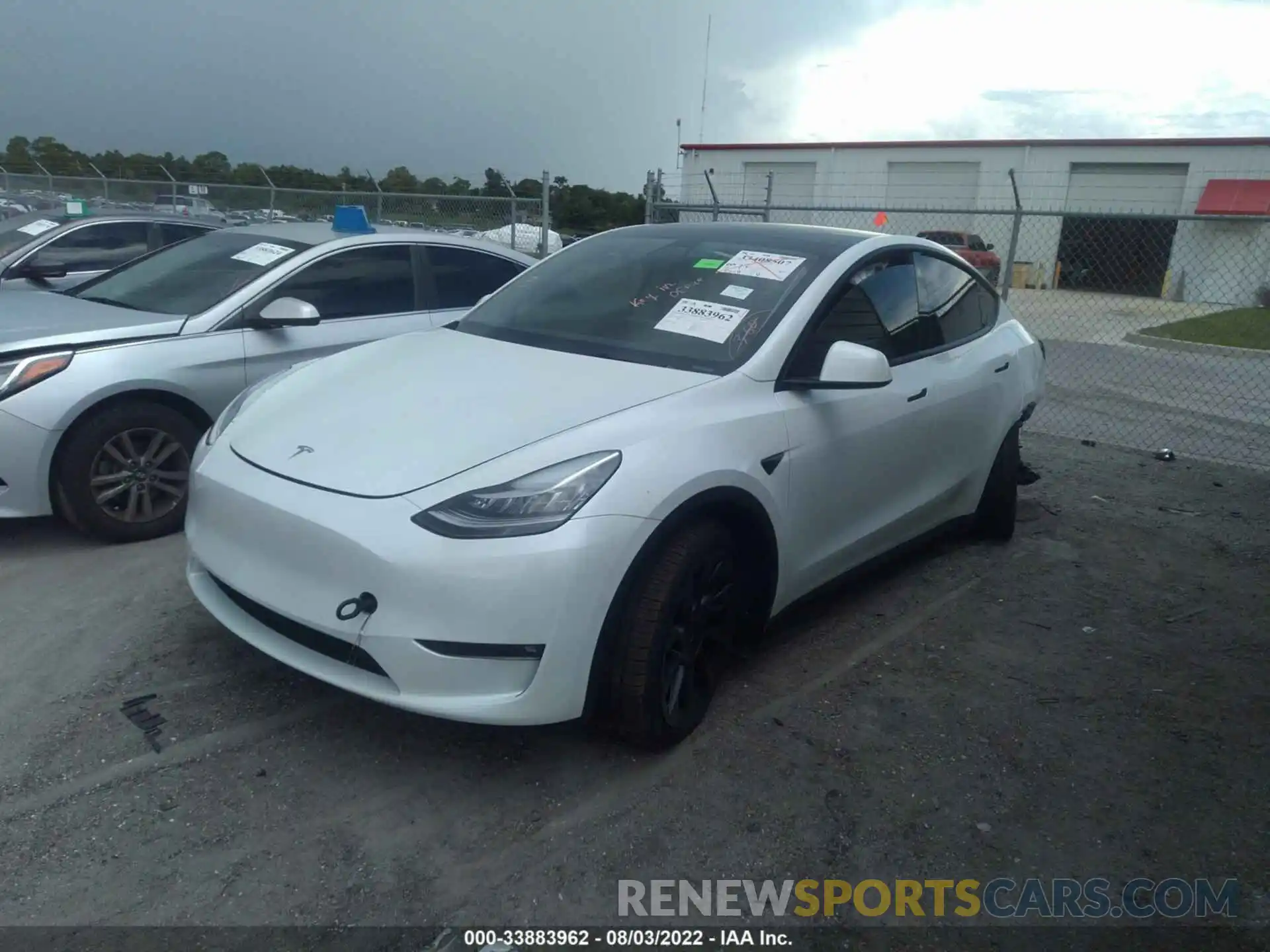 2 Photograph of a damaged car 5YJYGDEE8MF311399 TESLA MODEL Y 2021