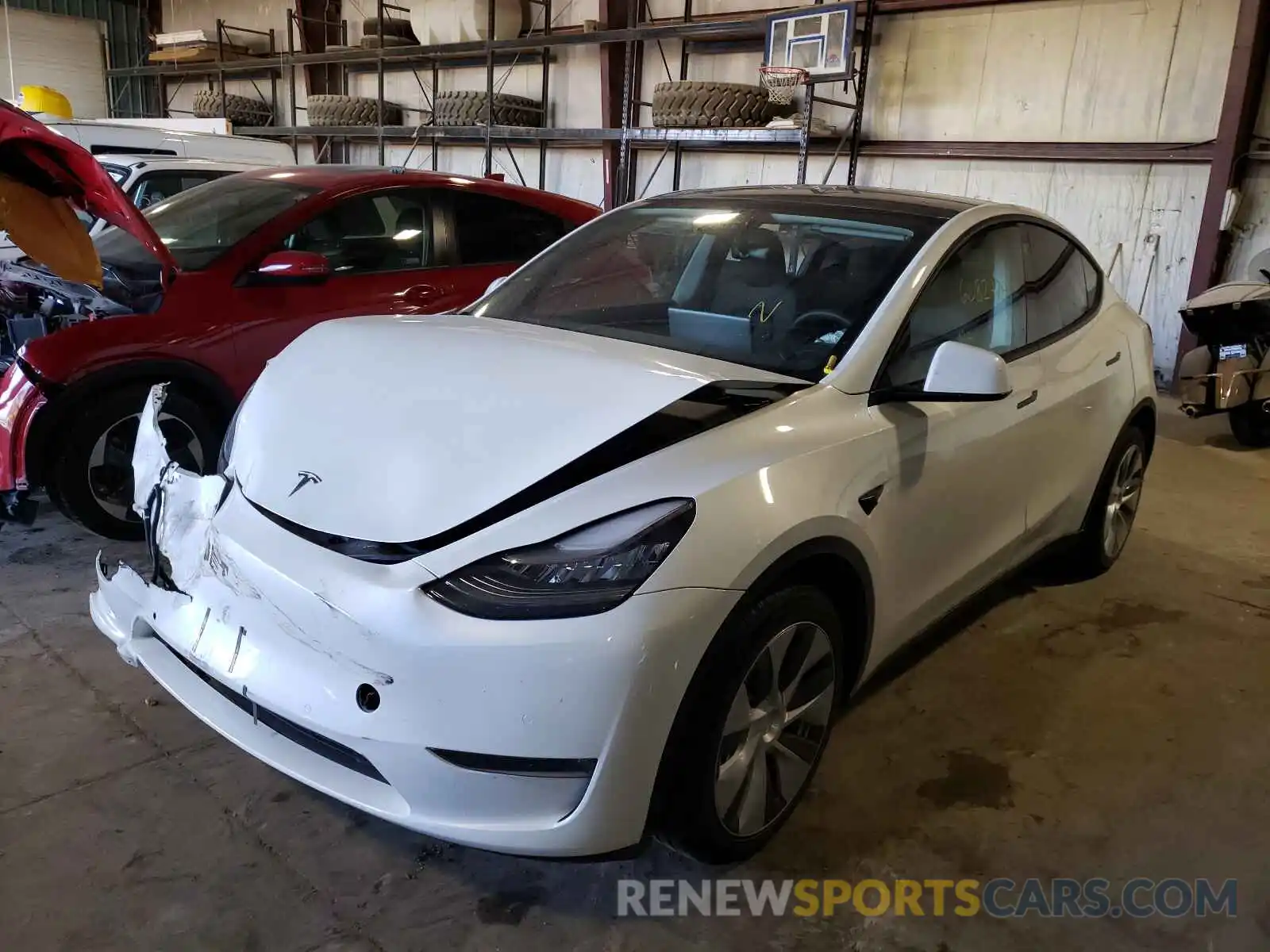 2 Photograph of a damaged car 5YJYGDEE9MF063406 TESLA MODEL Y 2021