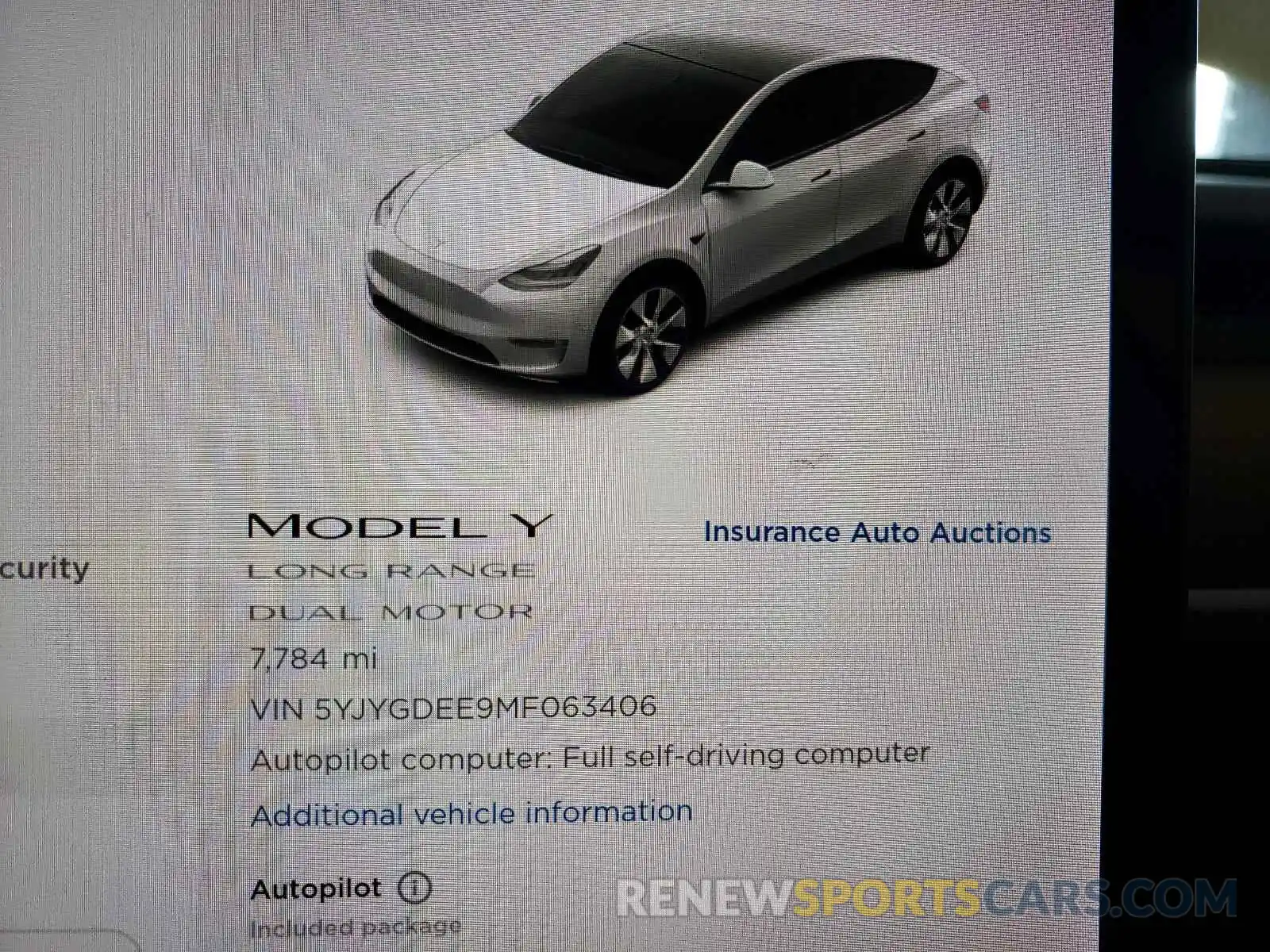 8 Photograph of a damaged car 5YJYGDEE9MF063406 TESLA MODEL Y 2021