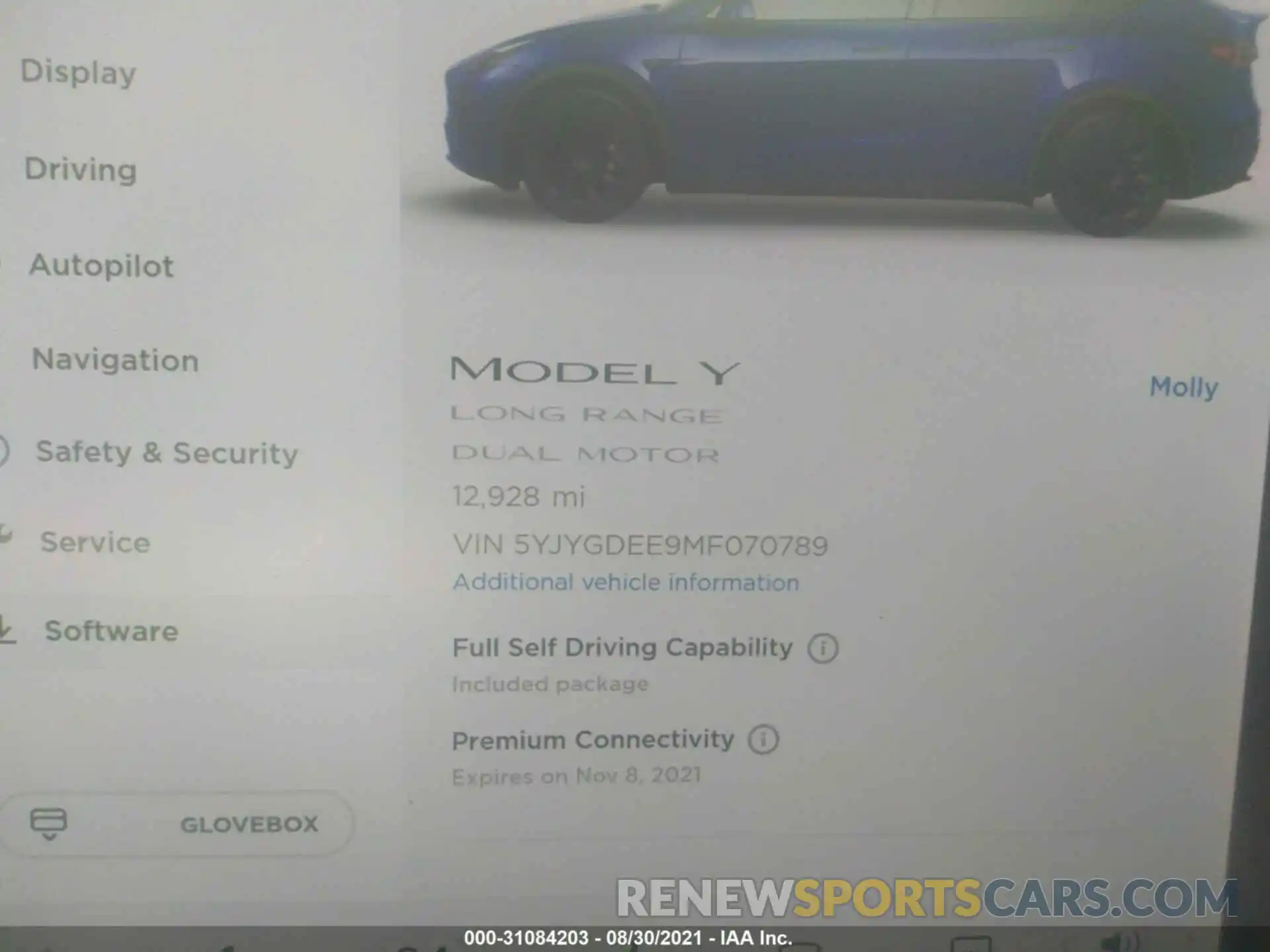 7 Фотография поврежденного автомобиля 5YJYGDEE9MF070789 TESLA MODEL Y 2021