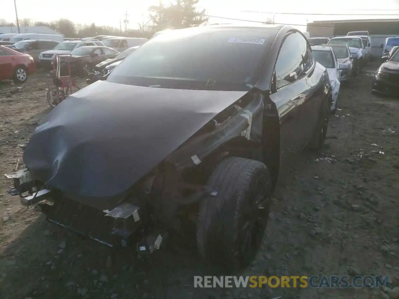 2 Photograph of a damaged car 5YJYGDEE9MF076589 TESLA MODEL Y 2021