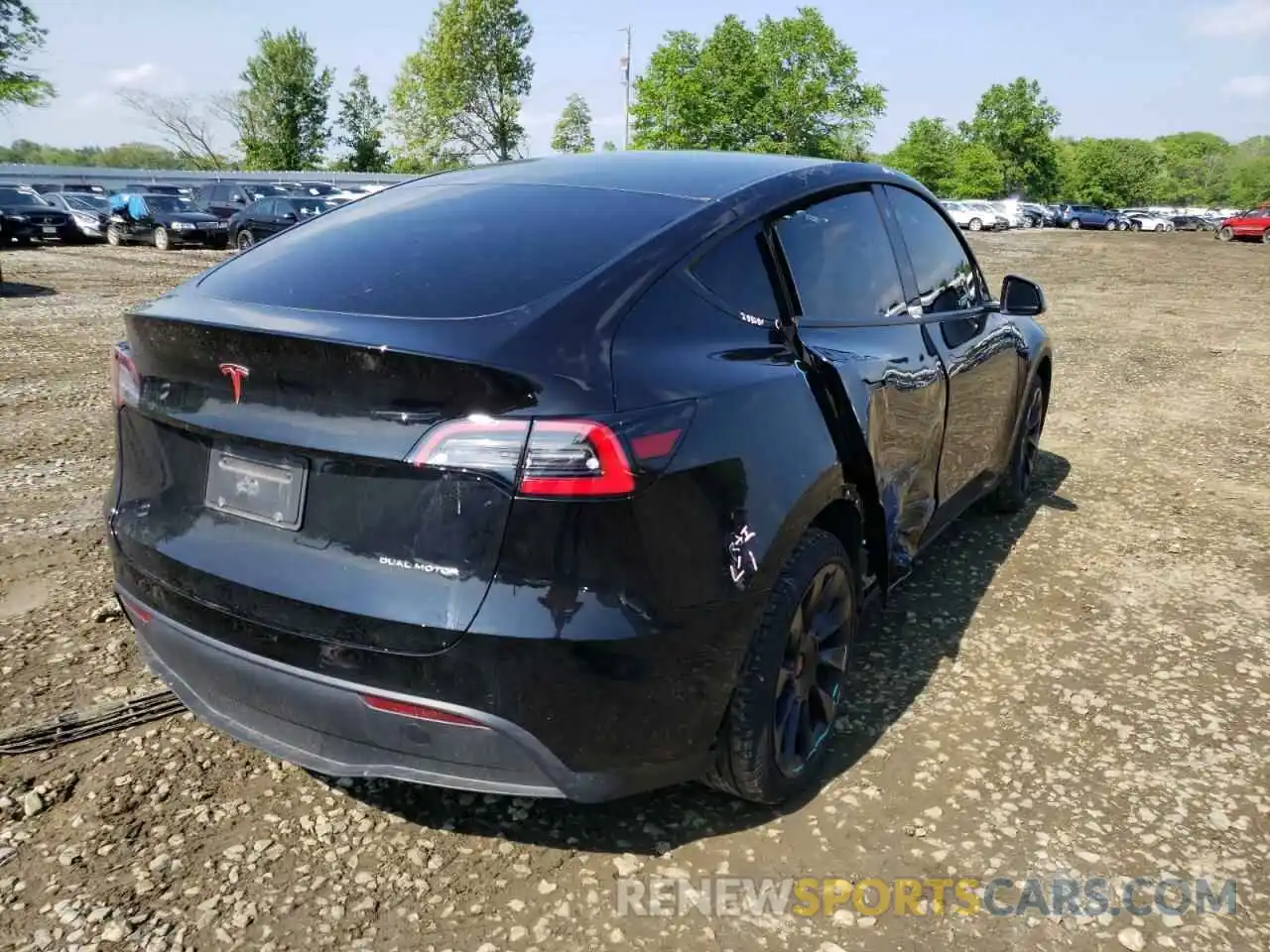 4 Фотография поврежденного автомобиля 5YJYGDEE9MF078410 TESLA MODEL Y 2021