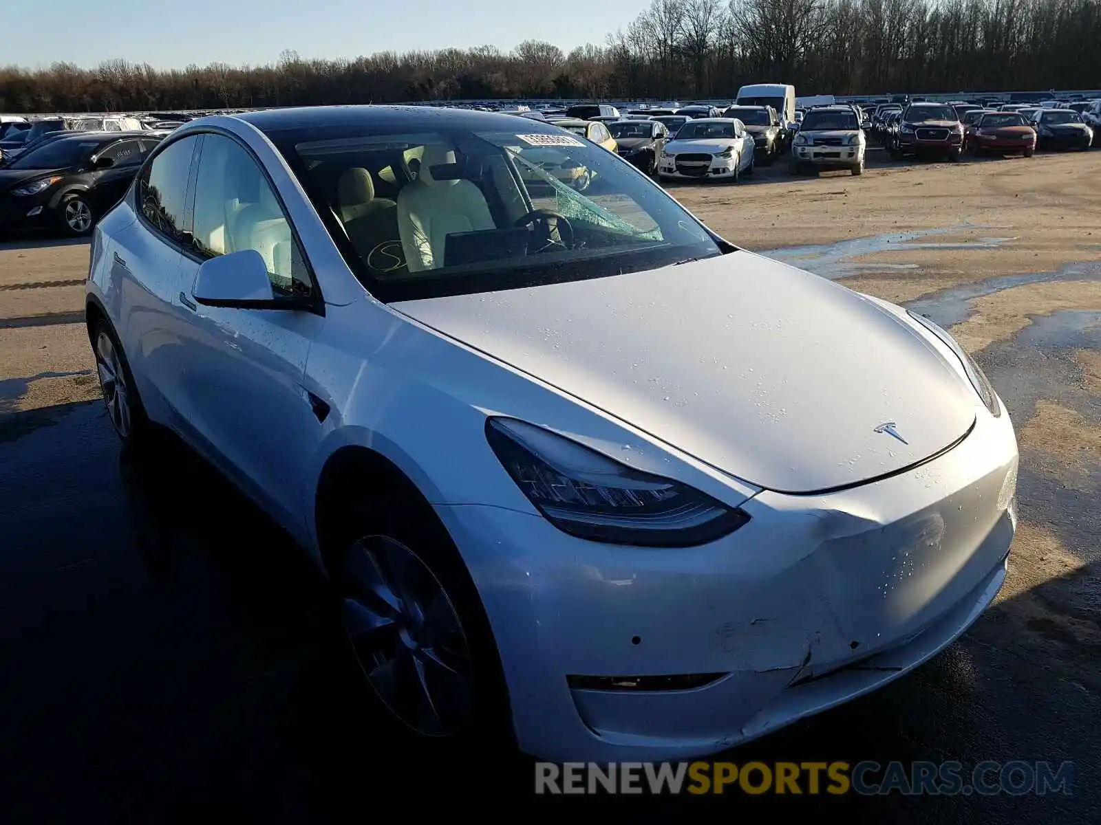 1 Photograph of a damaged car 5YJYGDEE9MF085597 TESLA MODEL Y 2021