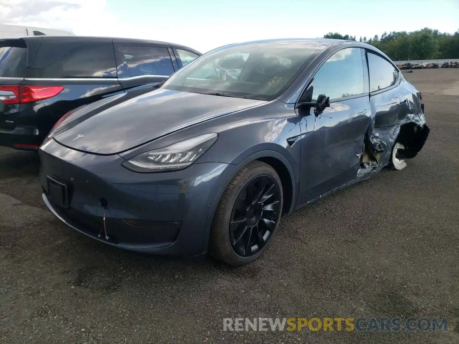 2 Photograph of a damaged car 5YJYGDEE9MF097250 TESLA MODEL Y 2021