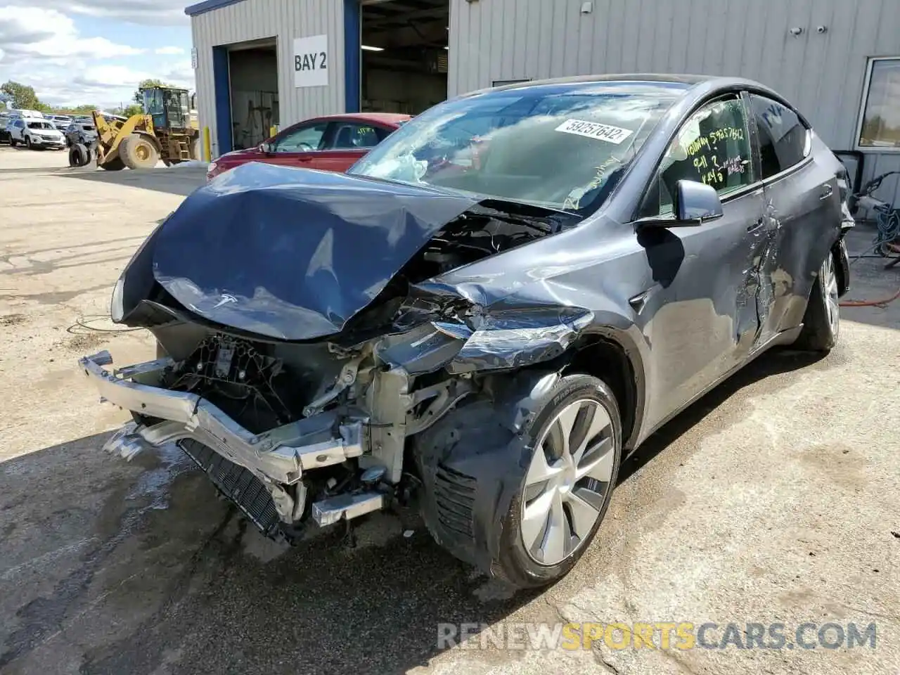 2 Photograph of a damaged car 5YJYGDEE9MF117092 TESLA MODEL Y 2021