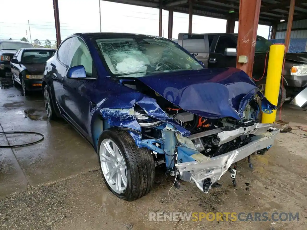 1 Photograph of a damaged car 5YJYGDEE9MF125273 TESLA MODEL Y 2021