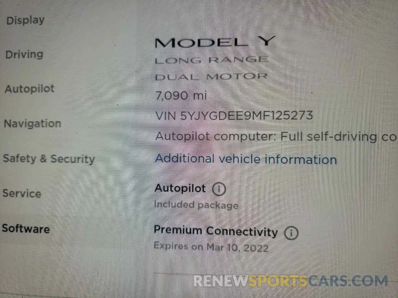 8 Фотография поврежденного автомобиля 5YJYGDEE9MF125273 TESLA MODEL Y 2021