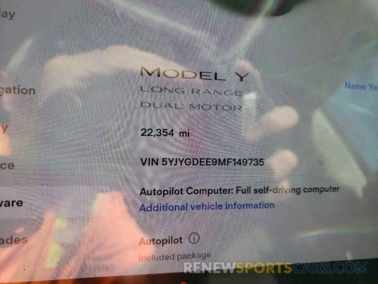 8 Photograph of a damaged car 5YJYGDEE9MF149735 TESLA MODEL Y 2021