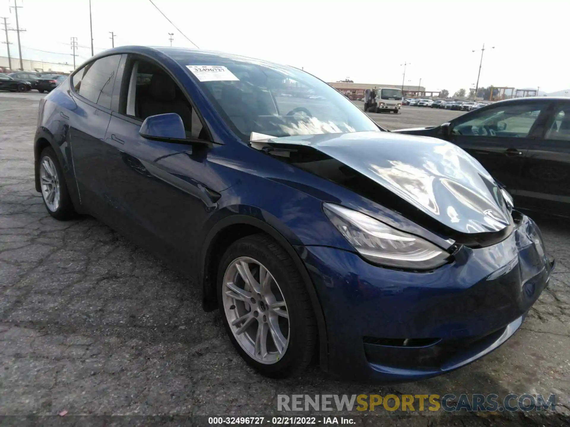 1 Photograph of a damaged car 5YJYGDEE9MF173307 TESLA MODEL Y 2021