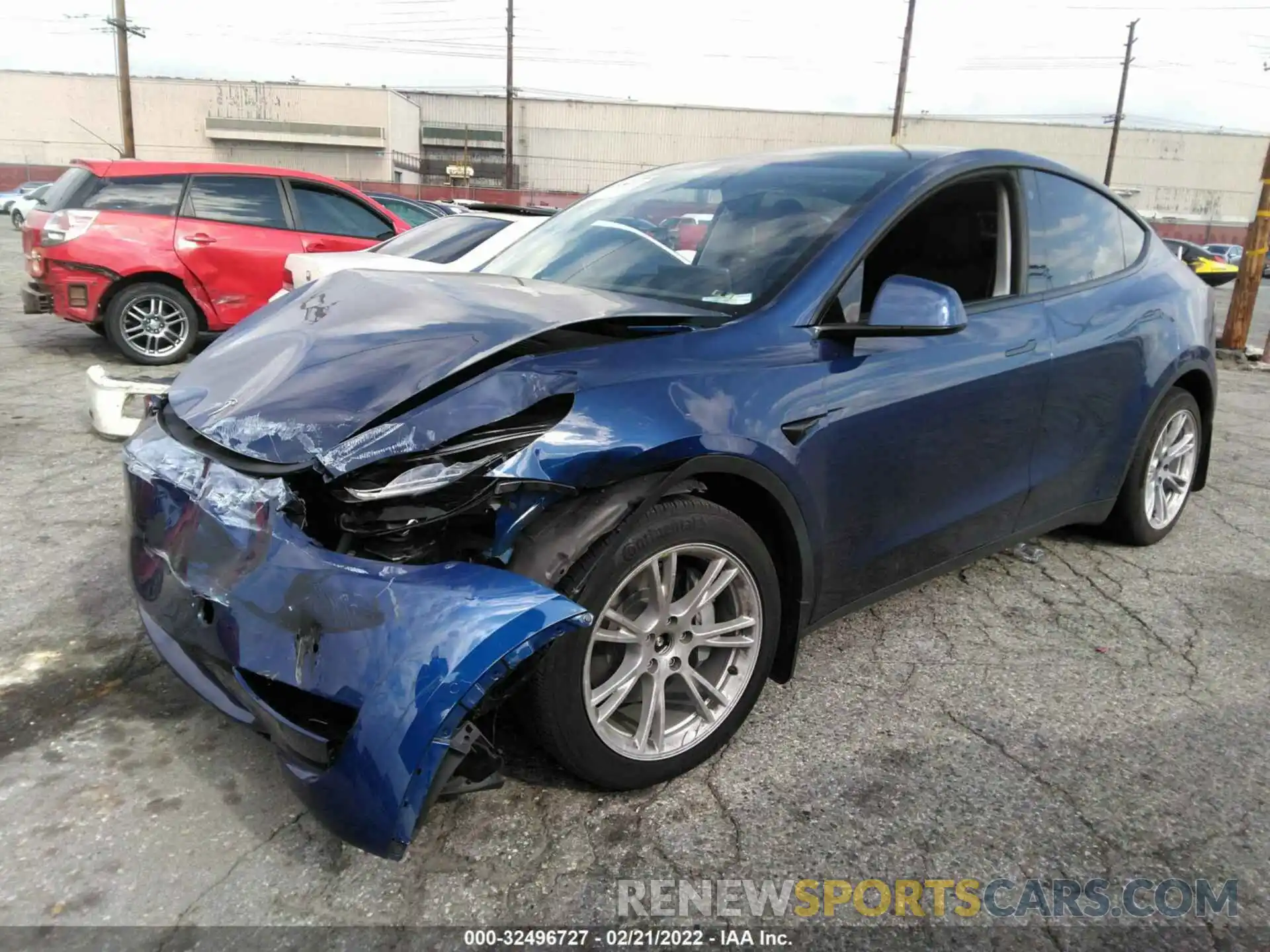 2 Photograph of a damaged car 5YJYGDEE9MF173307 TESLA MODEL Y 2021