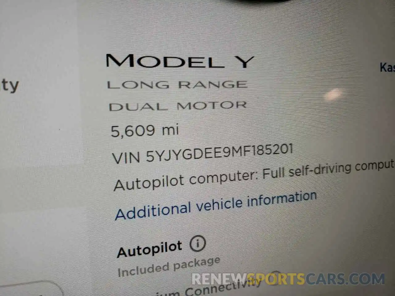 8 Photograph of a damaged car 5YJYGDEE9MF185201 TESLA MODEL Y 2021