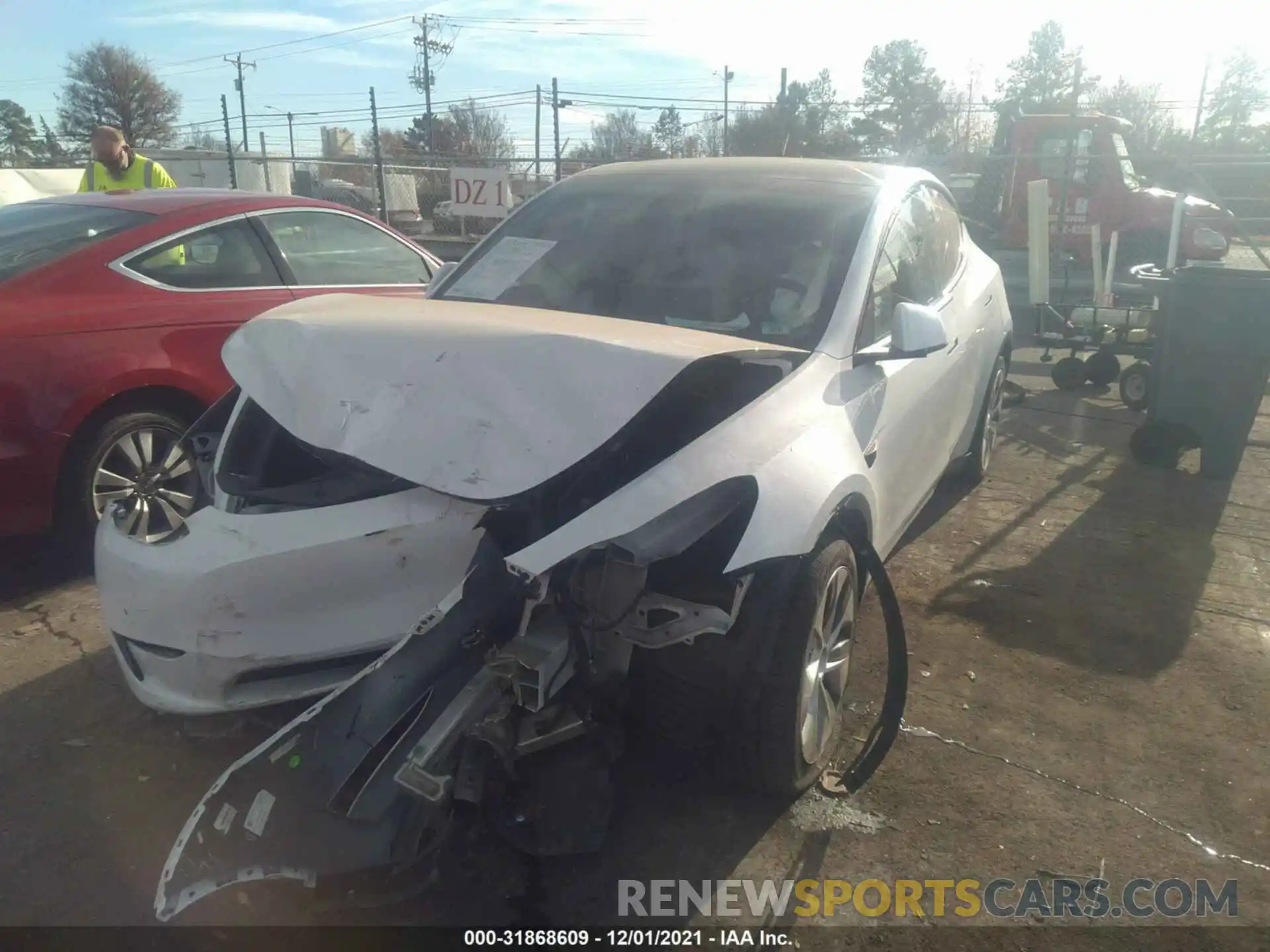 2 Photograph of a damaged car 5YJYGDEE9MF189975 TESLA MODEL Y 2021