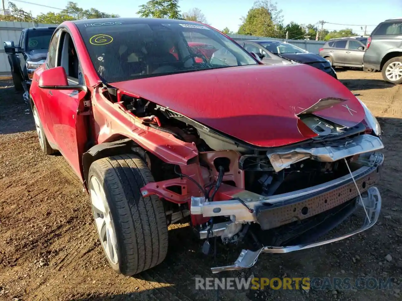 1 Photograph of a damaged car 5YJYGDEE9MF192228 TESLA MODEL Y 2021