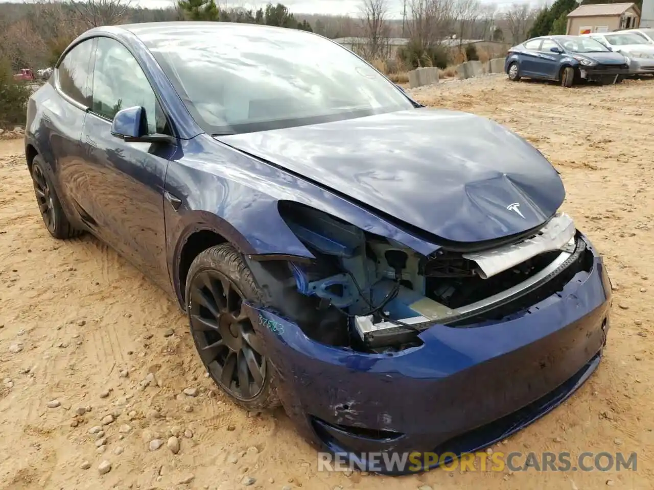 1 Photograph of a damaged car 5YJYGDEE9MF206029 TESLA MODEL Y 2021