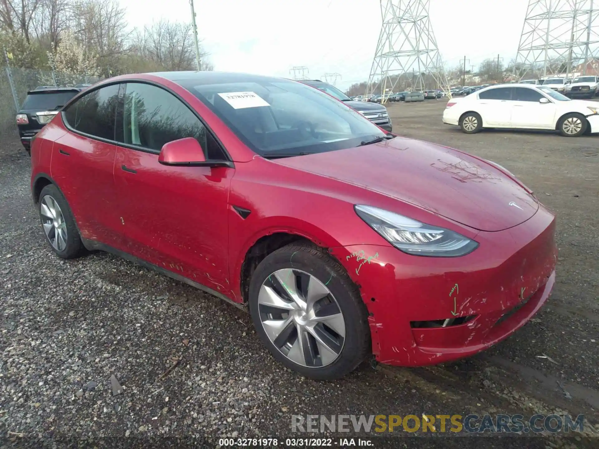 1 Photograph of a damaged car 5YJYGDEE9MF207987 TESLA MODEL Y 2021