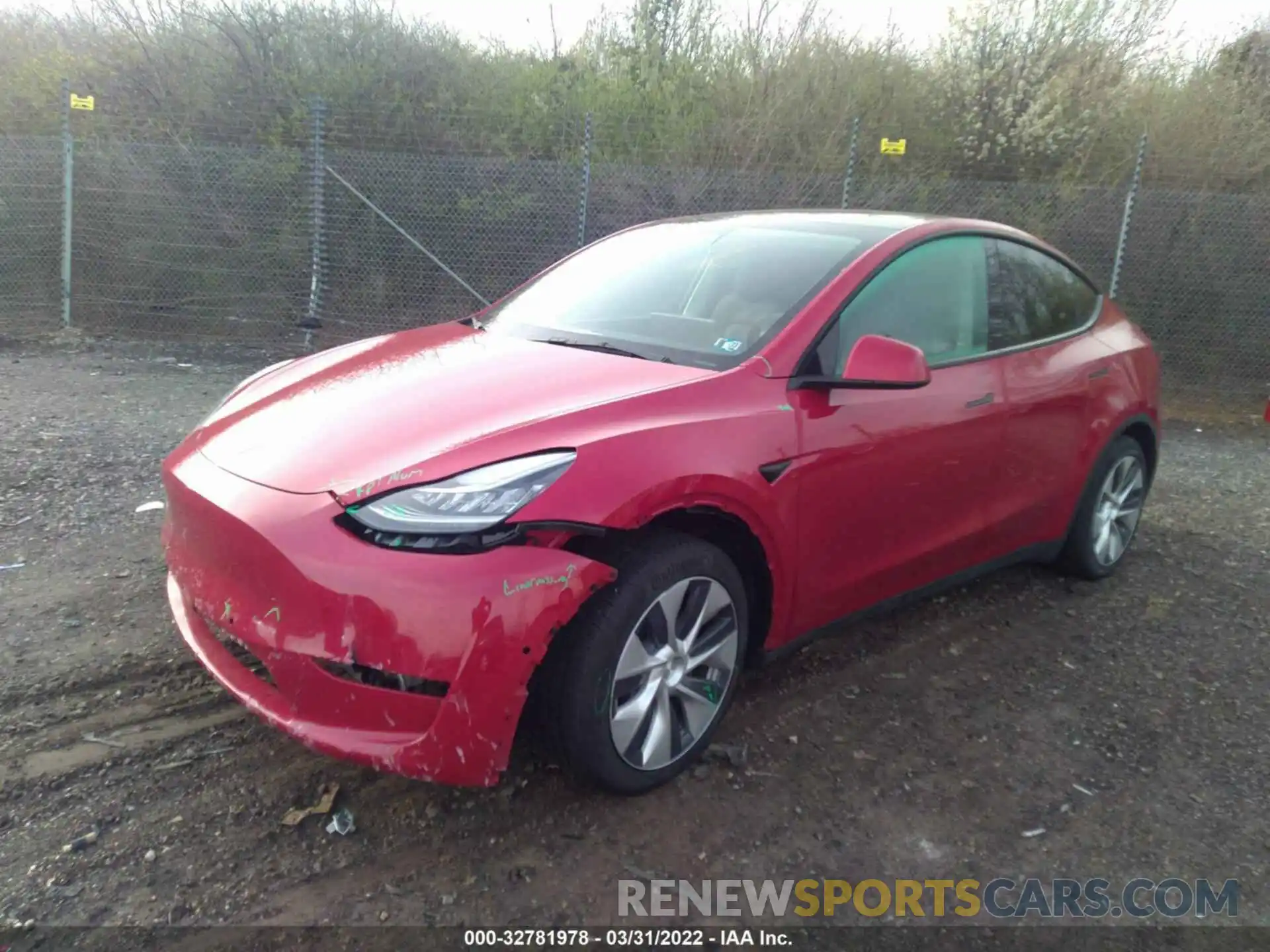 2 Photograph of a damaged car 5YJYGDEE9MF207987 TESLA MODEL Y 2021