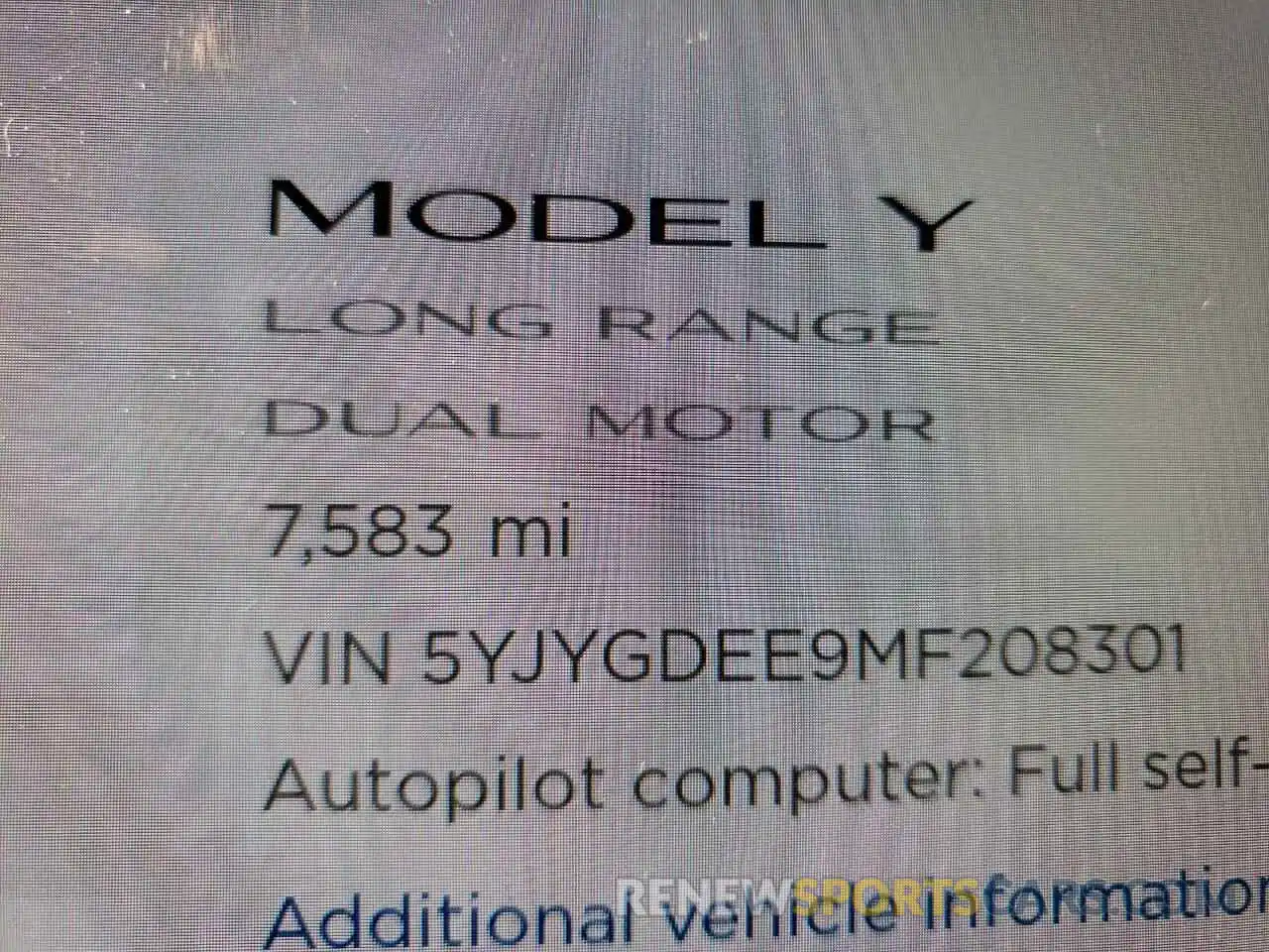 8 Фотография поврежденного автомобиля 5YJYGDEE9MF208301 TESLA MODEL Y 2021