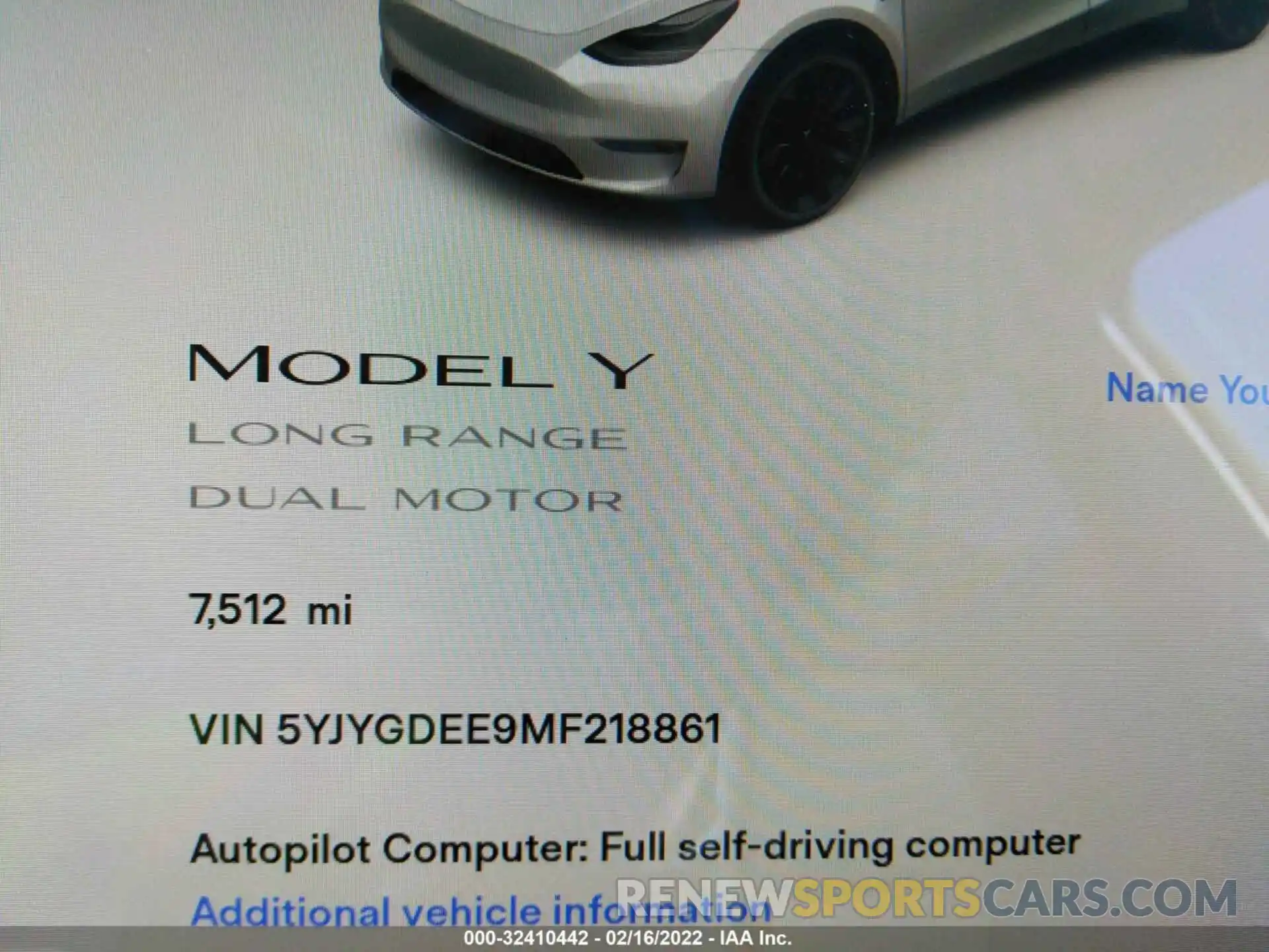 7 Photograph of a damaged car 5YJYGDEE9MF218861 TESLA MODEL Y 2021