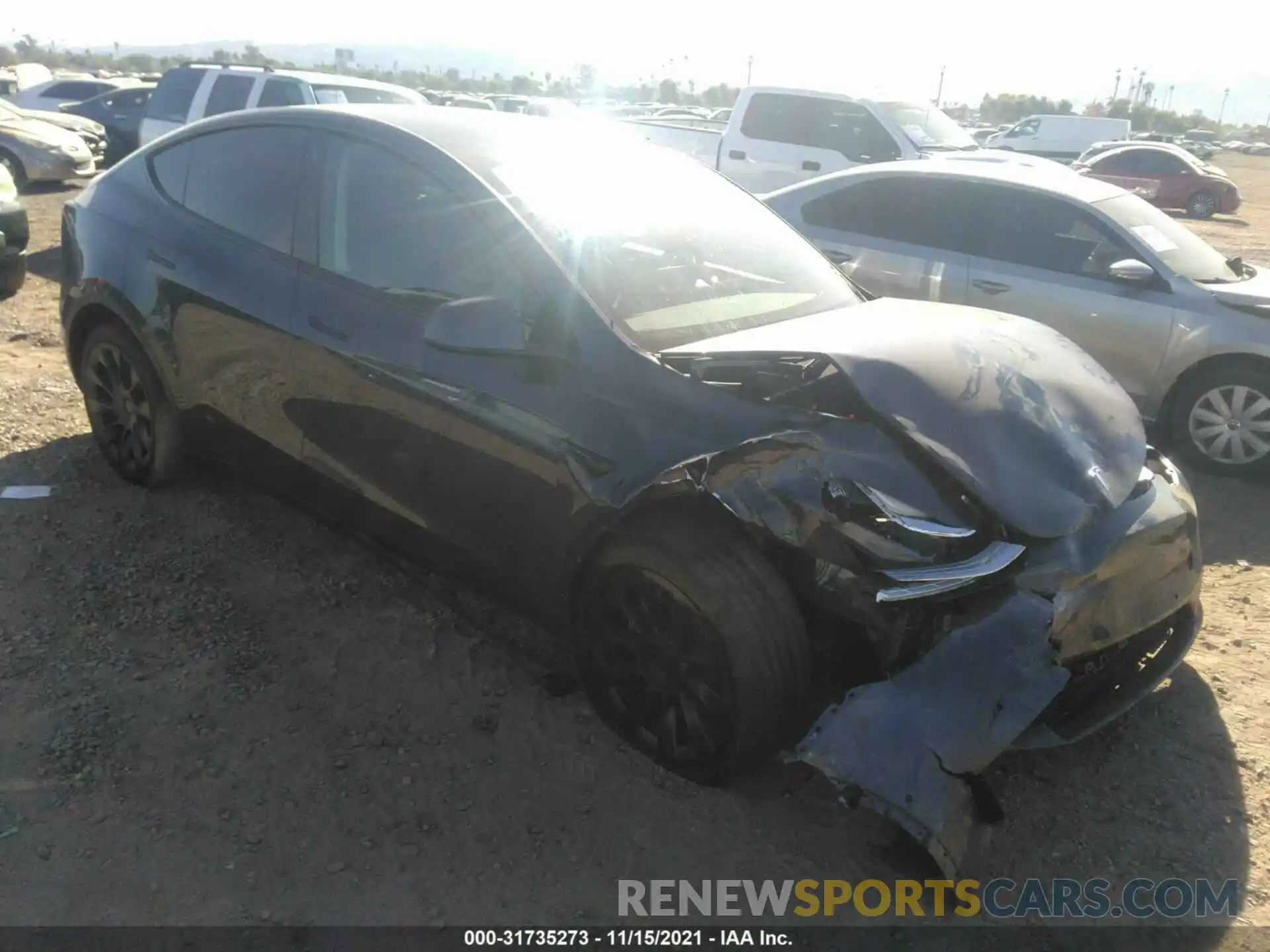 1 Photograph of a damaged car 5YJYGDEE9MF241136 TESLA MODEL Y 2021