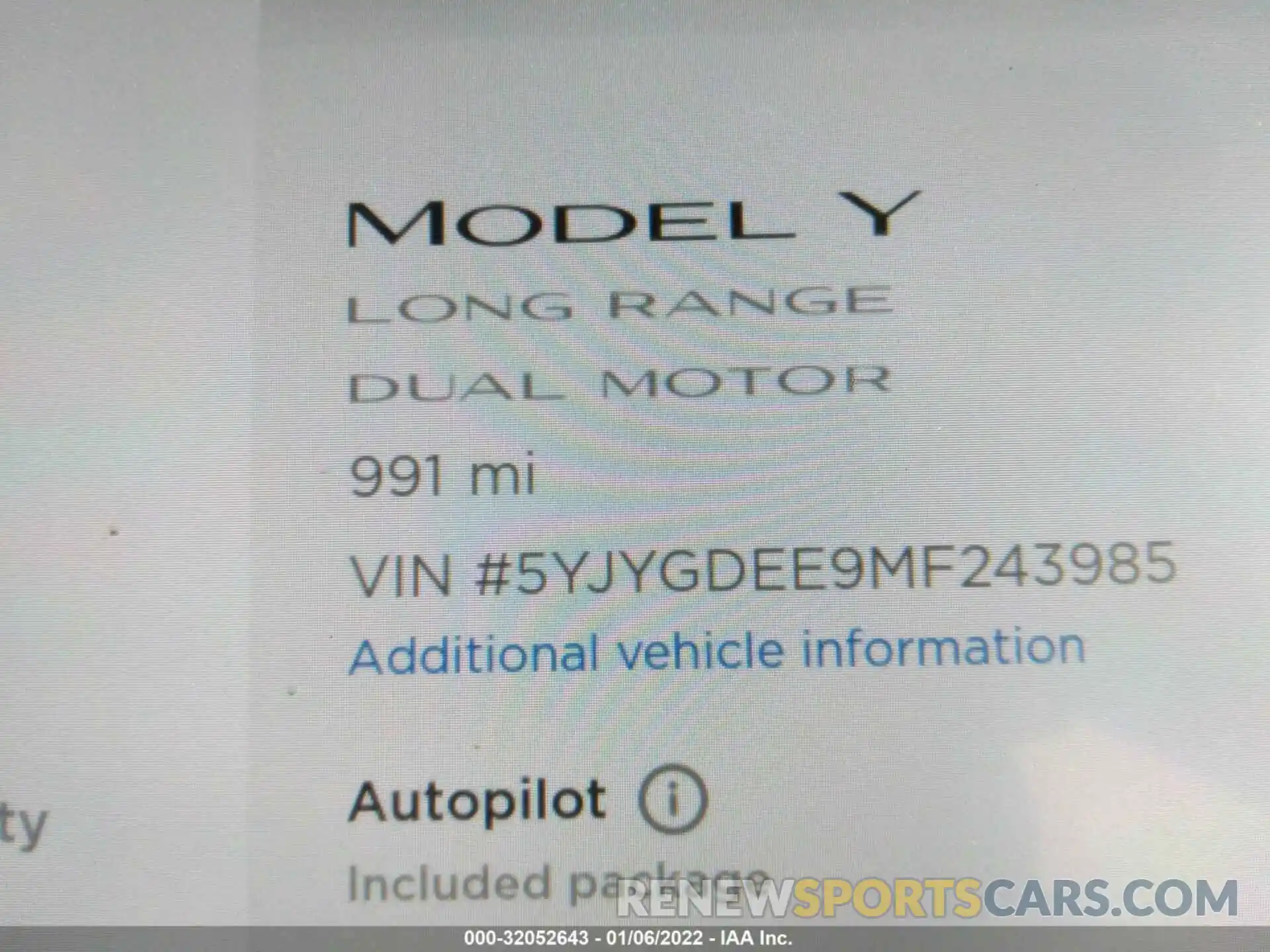 7 Фотография поврежденного автомобиля 5YJYGDEE9MF243985 TESLA MODEL Y 2021