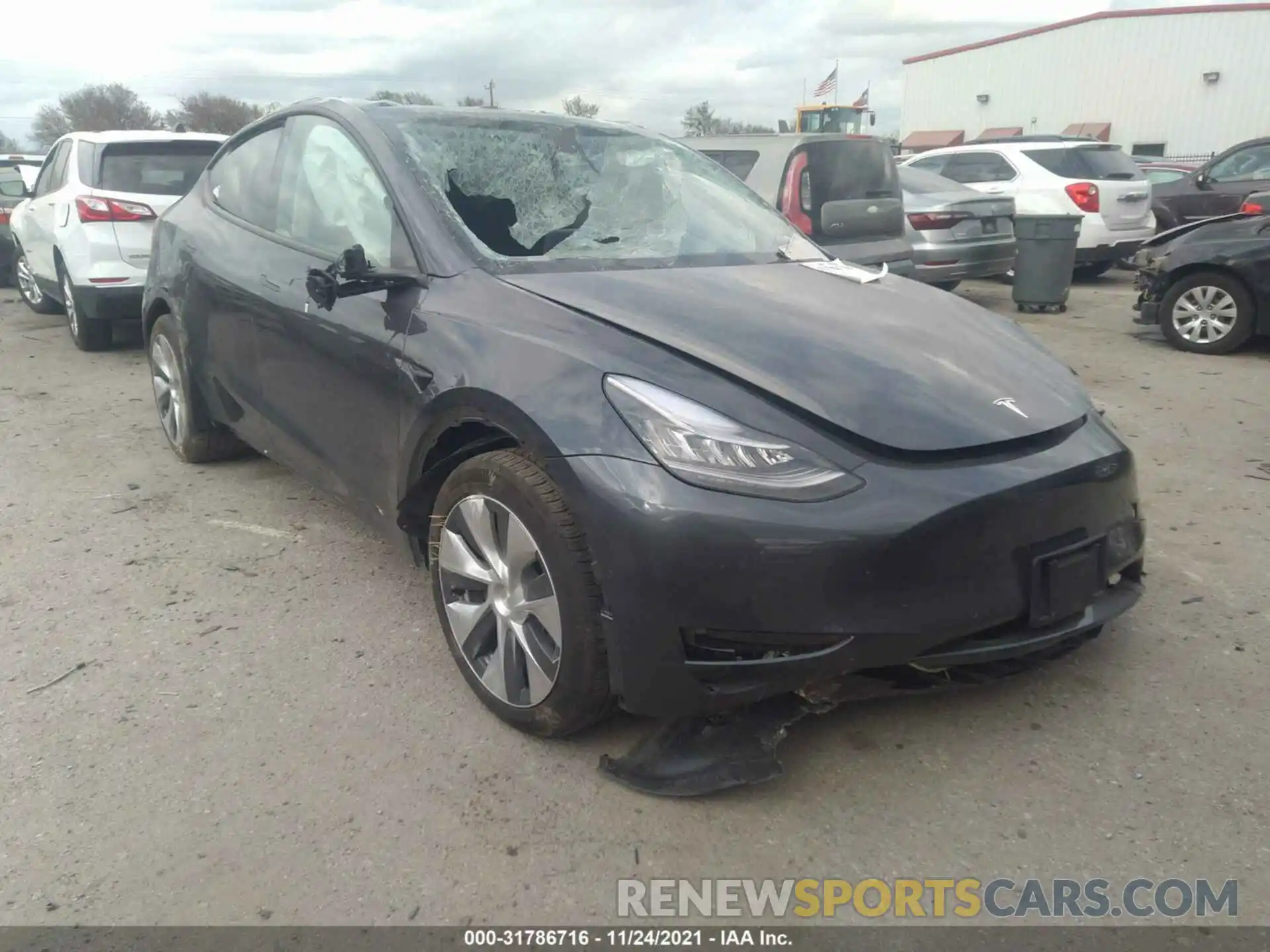 1 Photograph of a damaged car 5YJYGDEE9MF253304 TESLA MODEL Y 2021