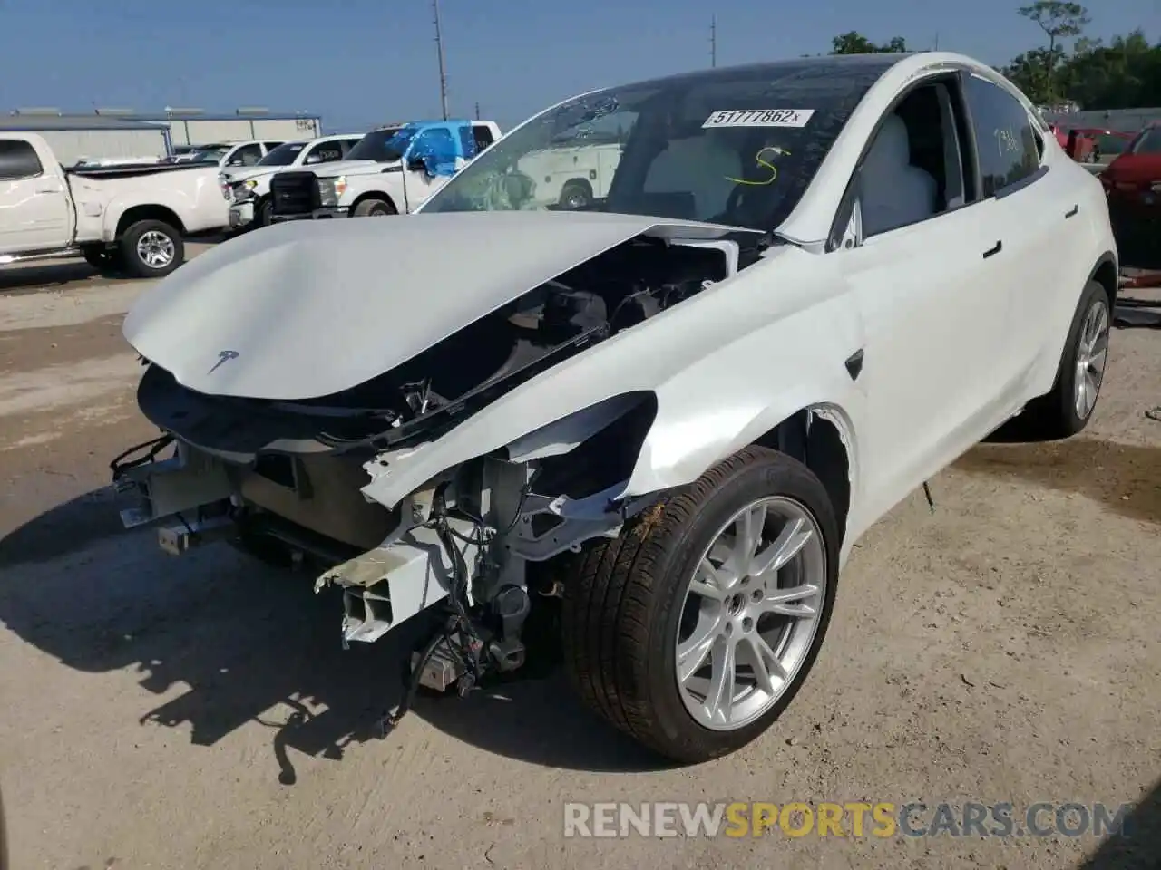 2 Photograph of a damaged car 5YJYGDEE9MF258342 TESLA MODEL Y 2021