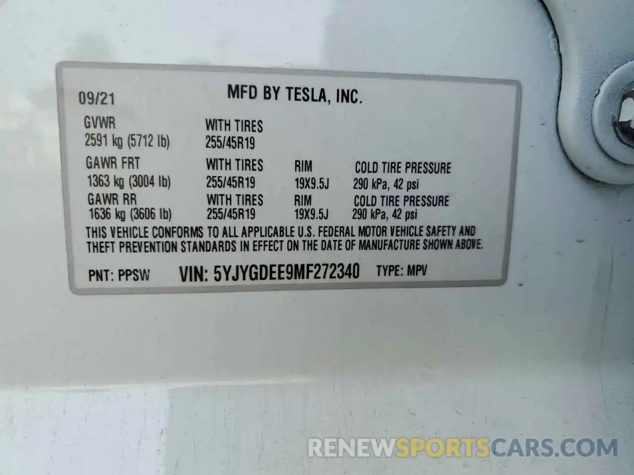 12 Фотография поврежденного автомобиля 5YJYGDEE9MF272340 TESLA MODEL Y 2021