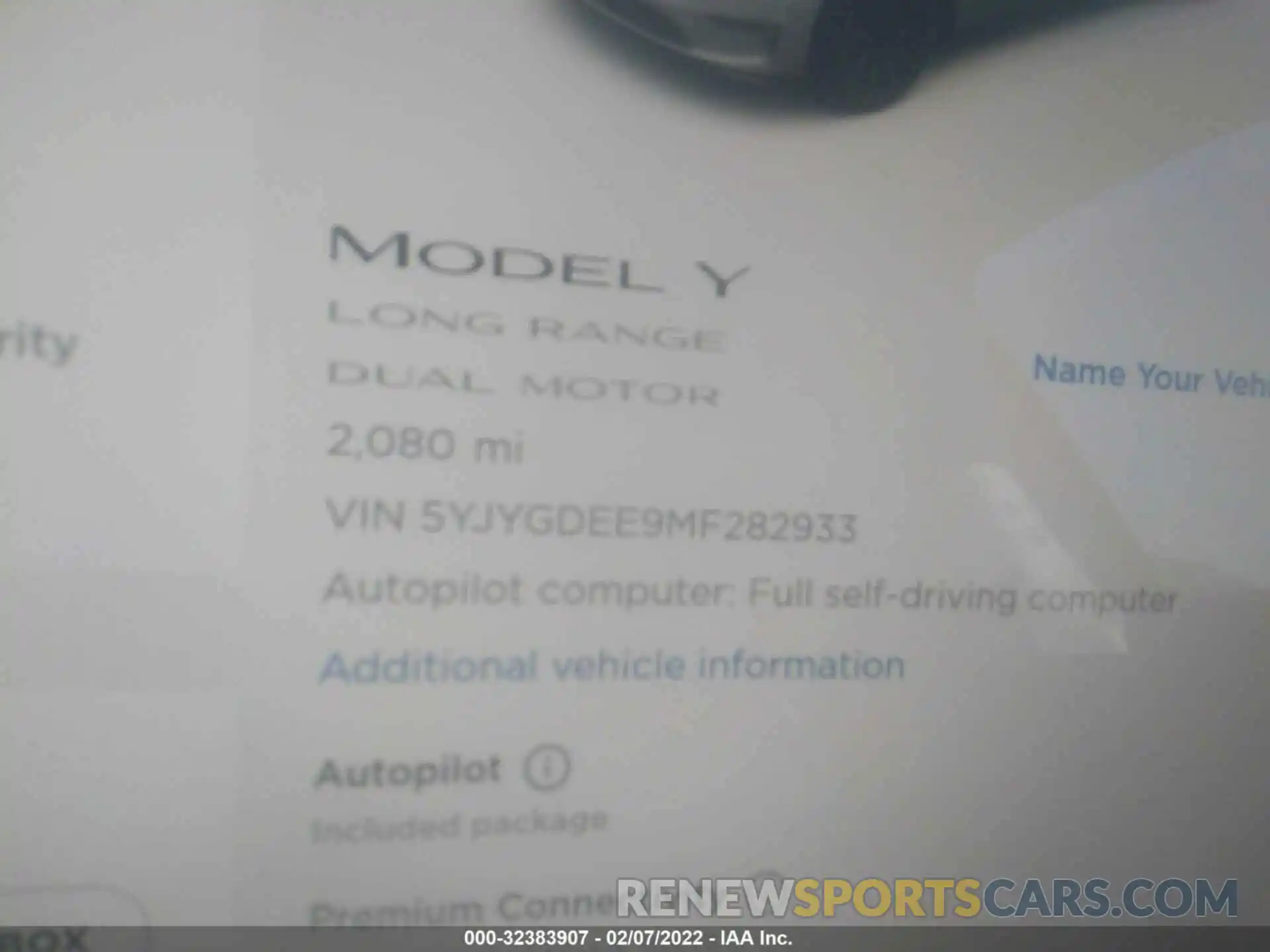 7 Фотография поврежденного автомобиля 5YJYGDEE9MF282933 TESLA MODEL Y 2021