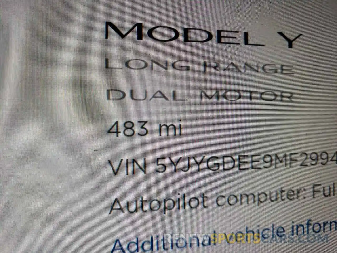 8 Фотография поврежденного автомобиля 5YJYGDEE9MF299473 TESLA MODEL Y 2021